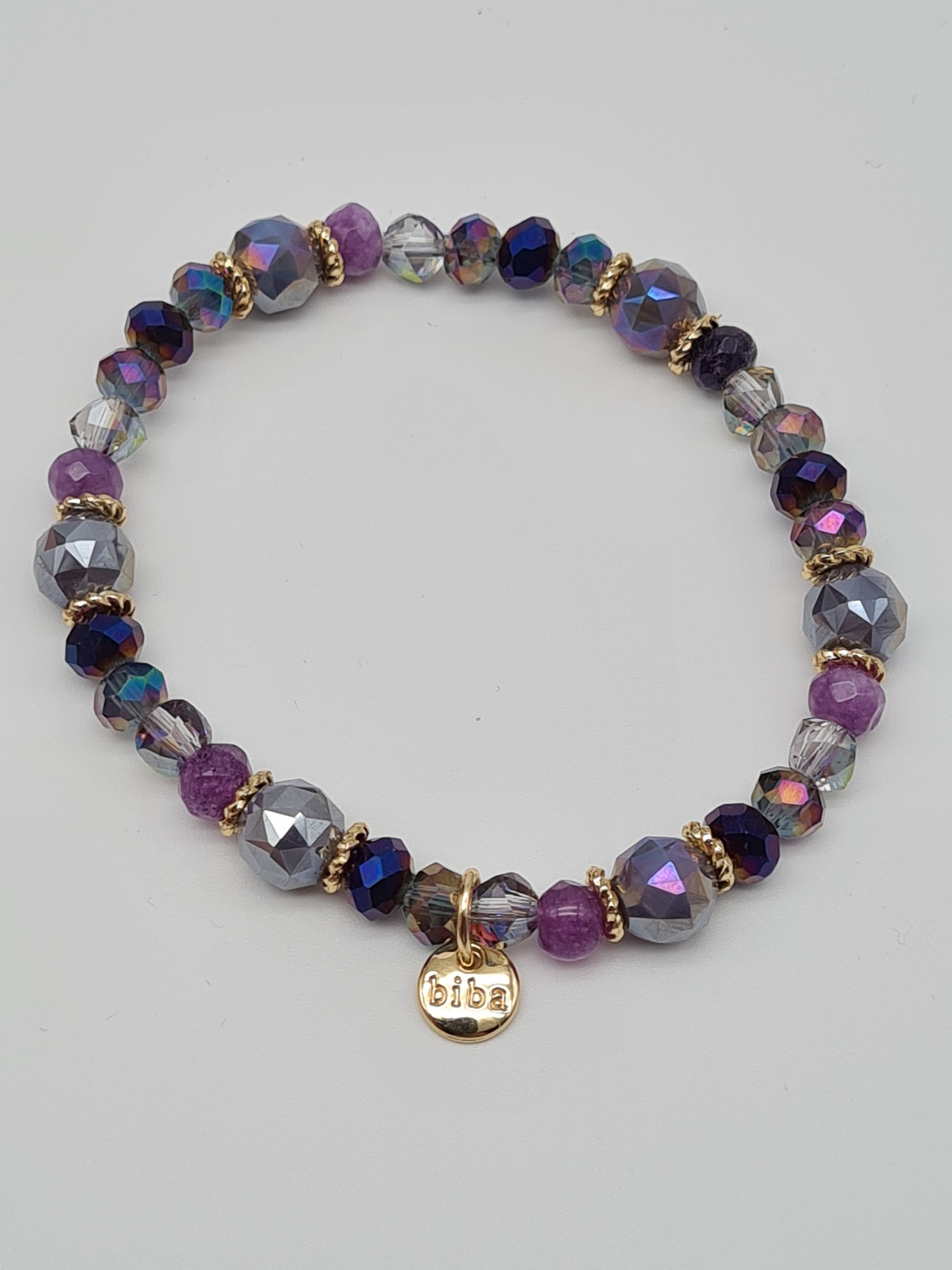 Biba Armband elastisch Crystal Steinchen in Grau, Lila- oder Schwarz