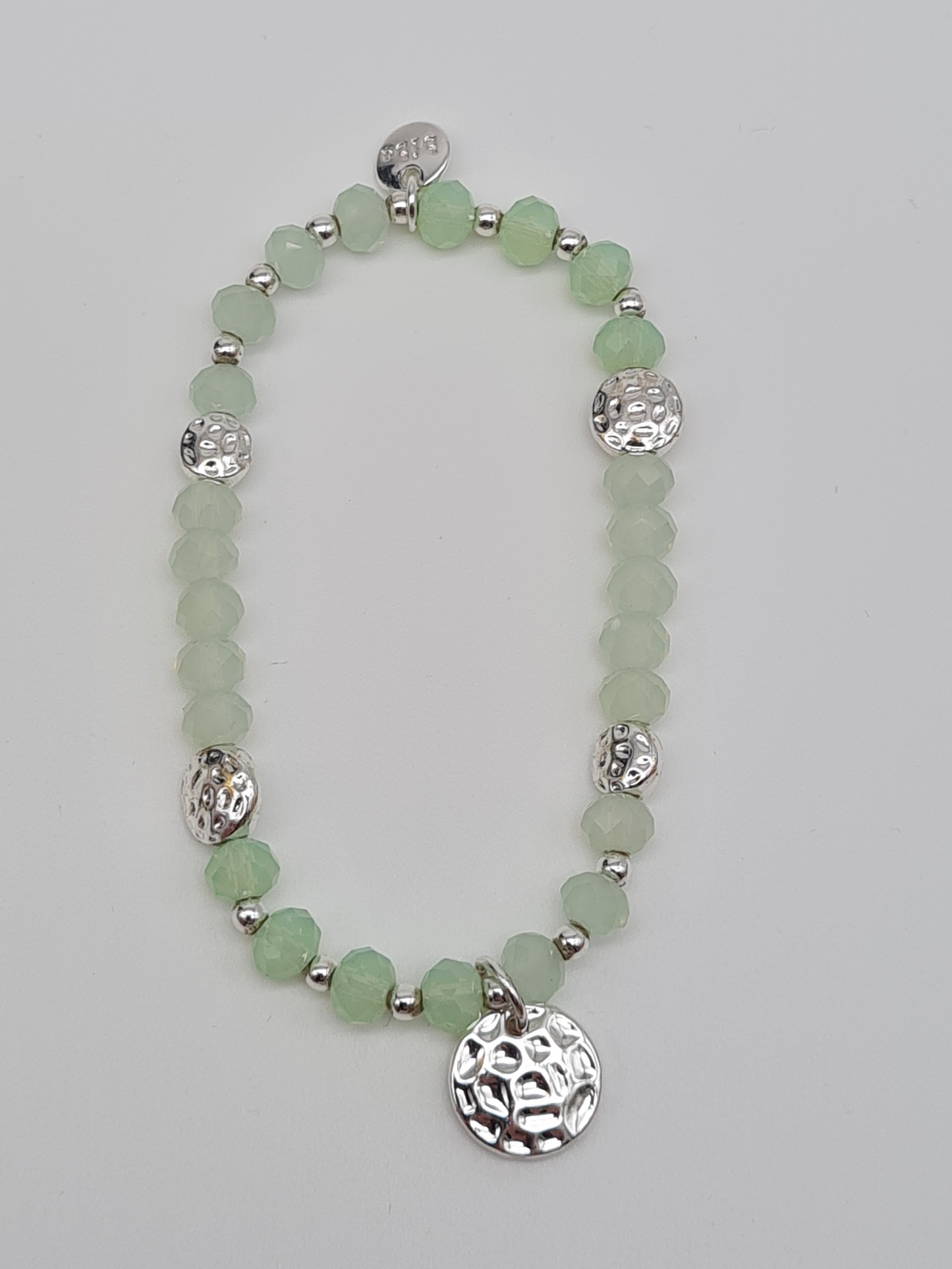 Biba Armband elastisch Grüntöne mit Anhänger in Matt oder Glanzend