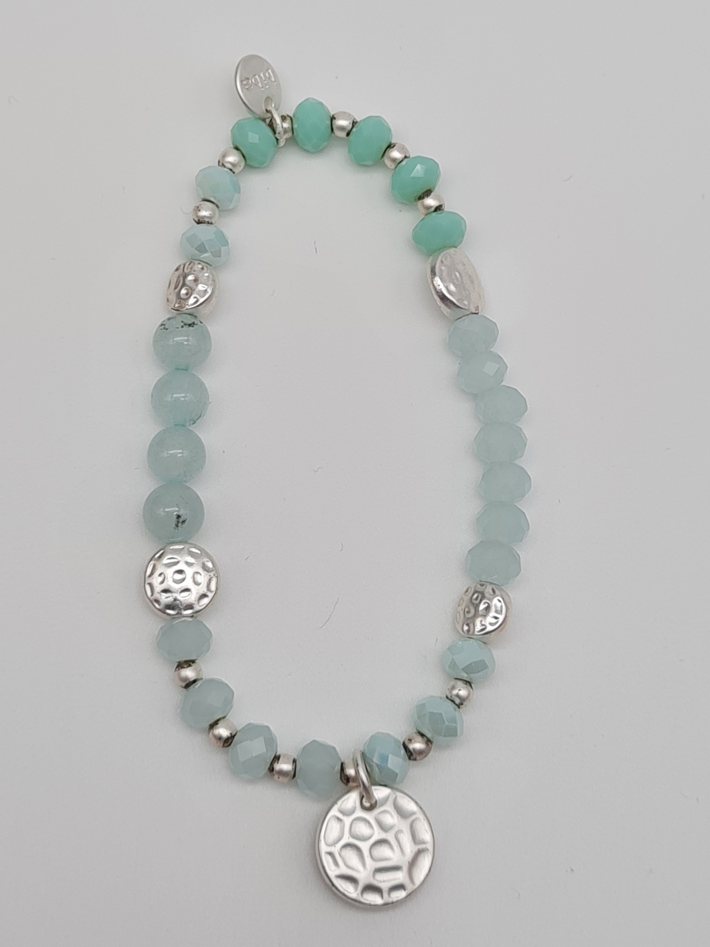 Biba Armband elastisch Grüntöne mit Anhänger in Matt oder Glanzend