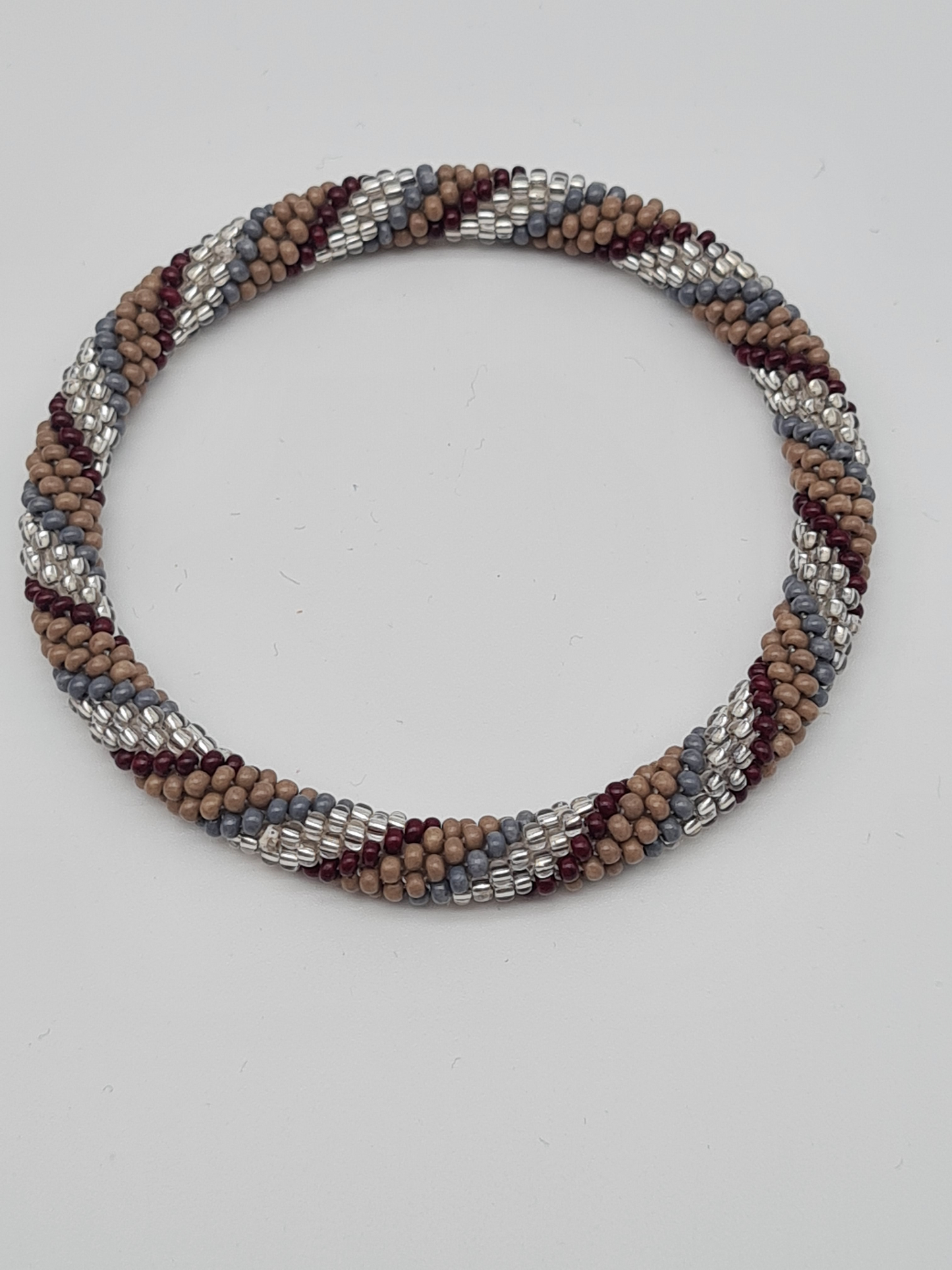 Biba Armband Roll-Armbänder in Bordeaux, Taupe und Silber Töne, verschiedene Muster