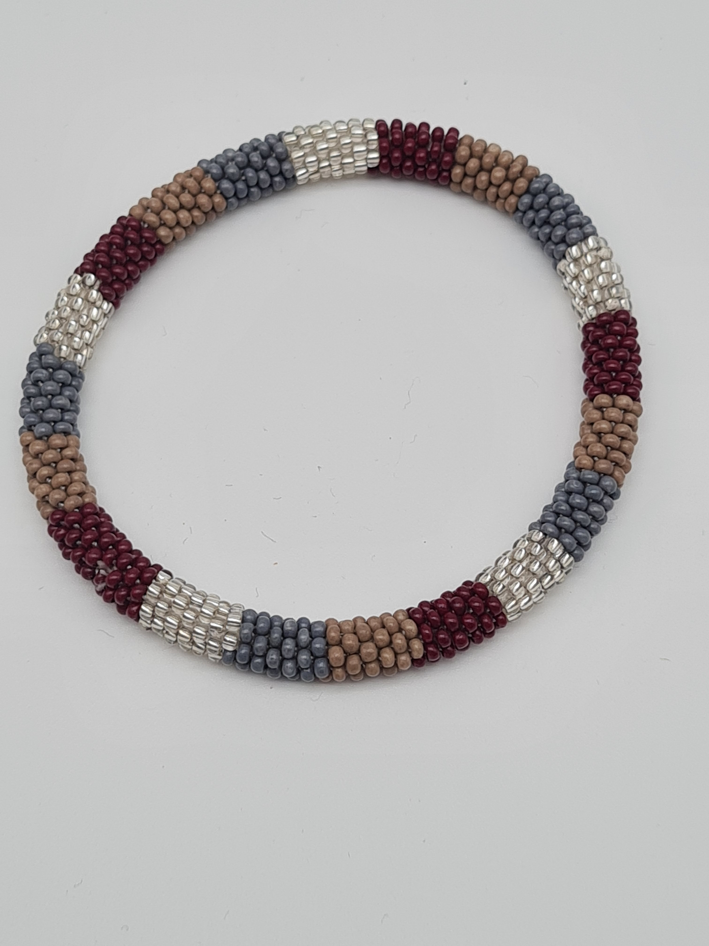 Biba Armband Roll-Armbänder in Bordeaux, Taupe und Silber Töne, verschiedene Muster