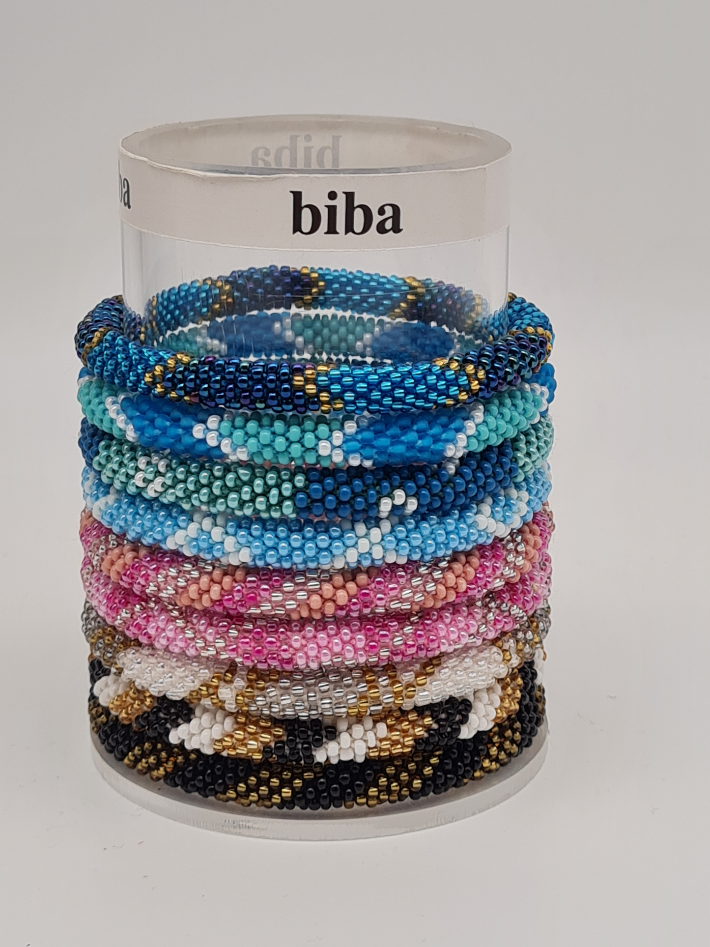 Biba Armband Roll-Armbänder Blau, Rosa, oder Edles Schwarz-Weiß mit verschiede Muster