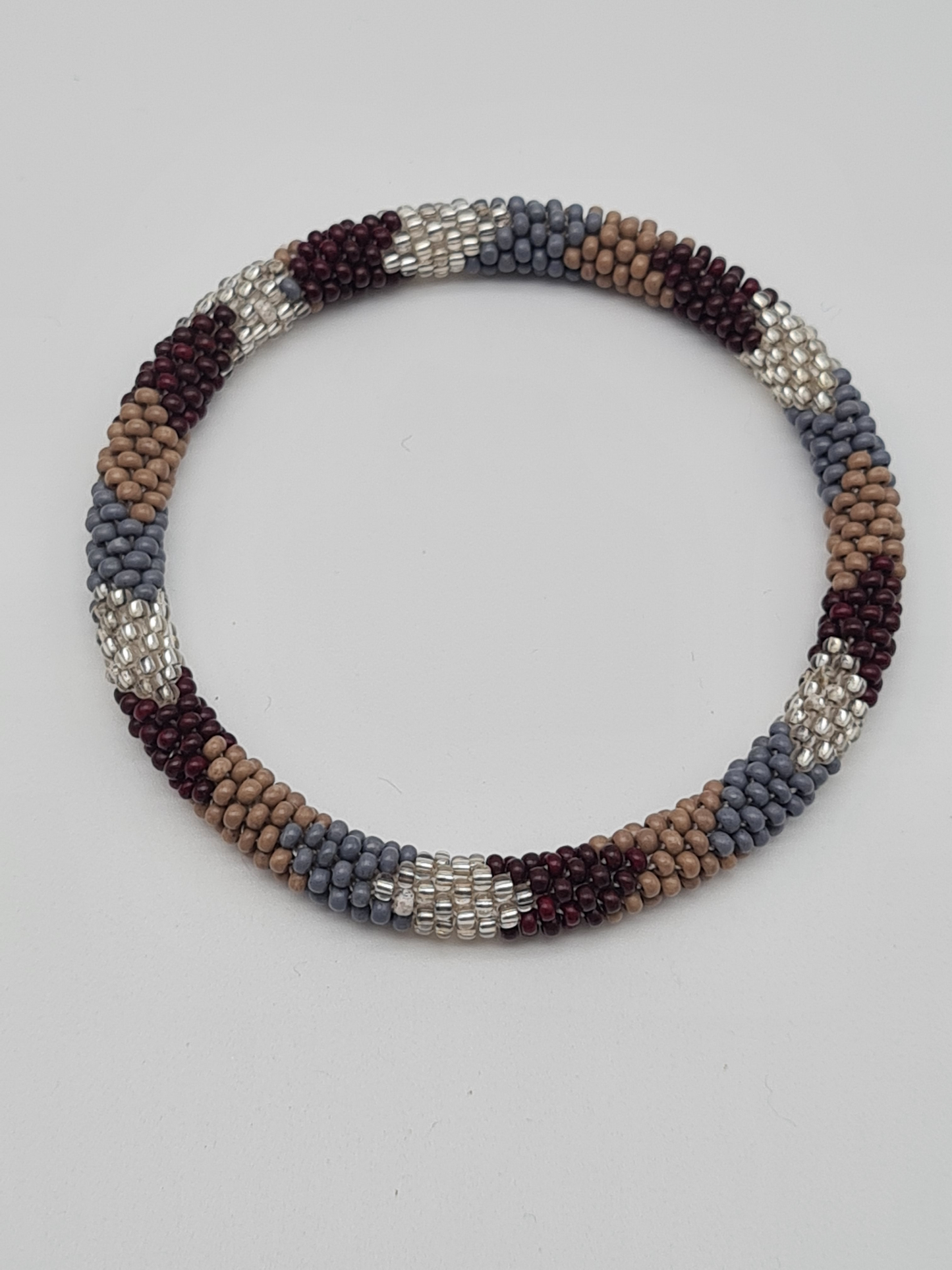 Biba Armband Roll-Armbänder in Bordeaux, Taupe und Silber Töne, verschiedene Muster