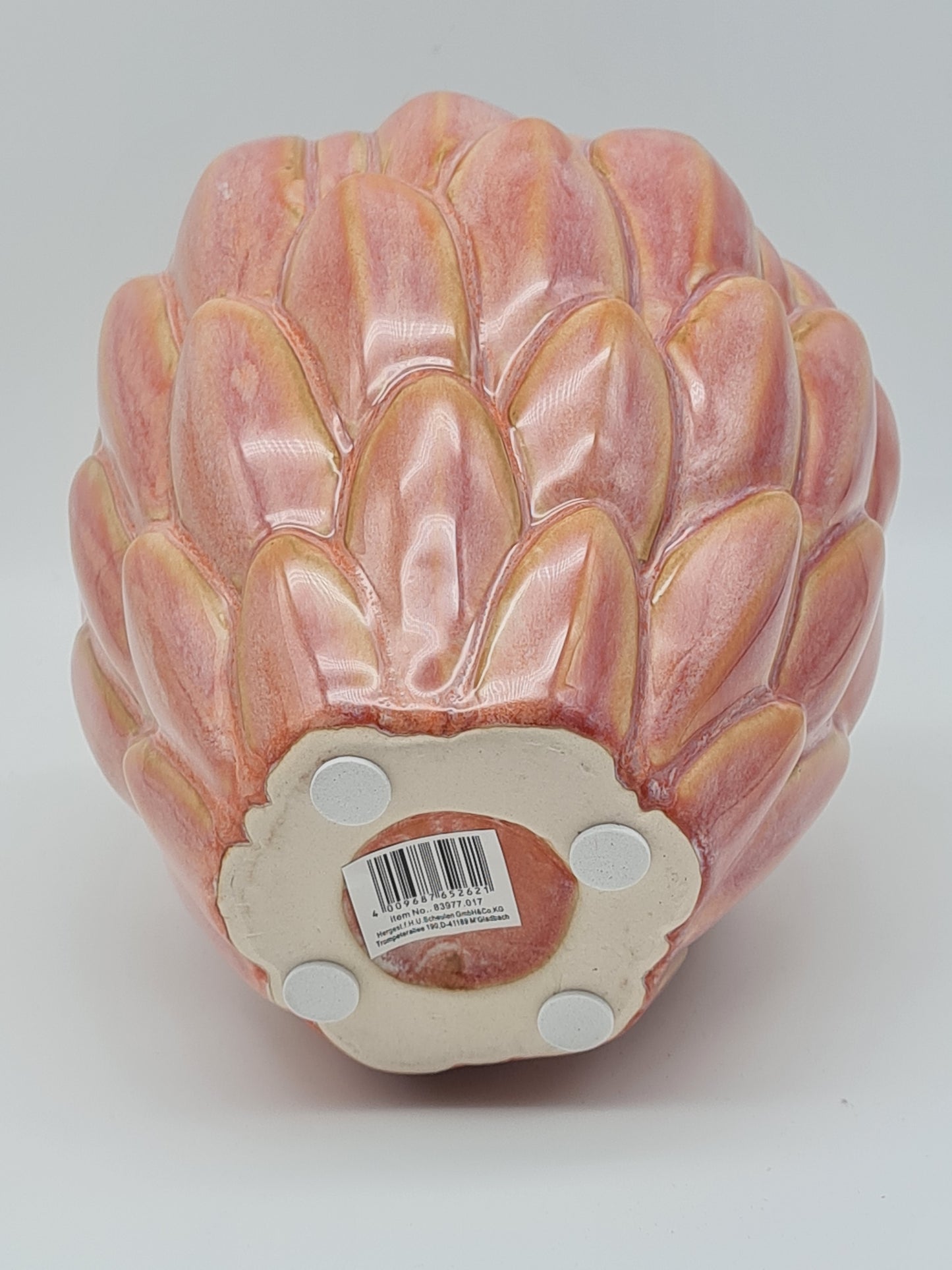Traumhafte Vase im Schuppenmotiv in Altrosa von Scheulen