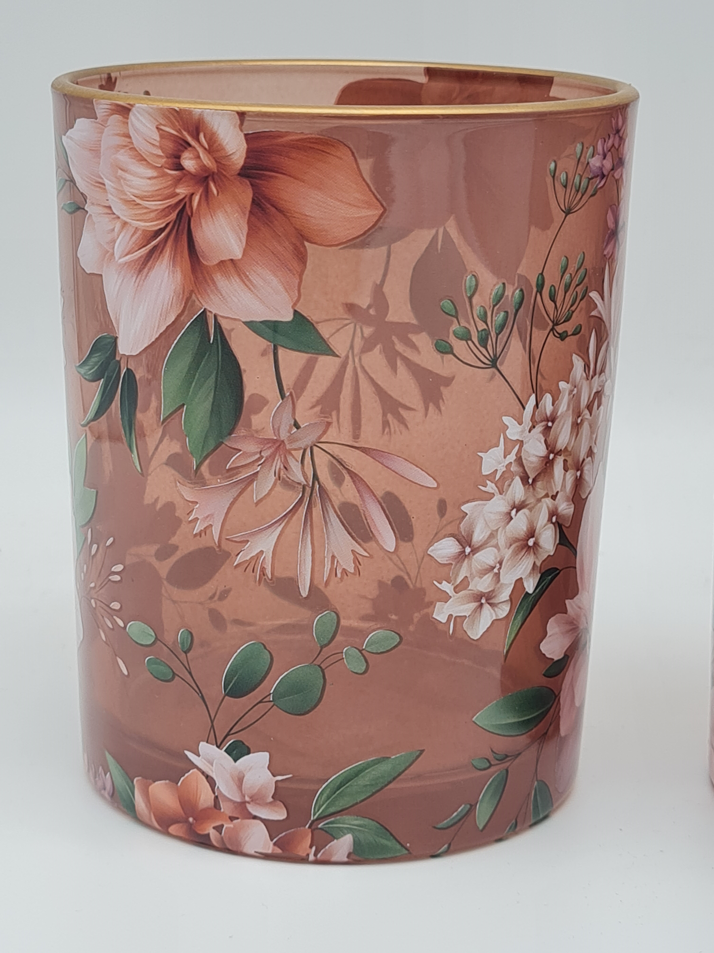 Windlicht Set in Altrosa mit Blumenprint von "Dutch Style"