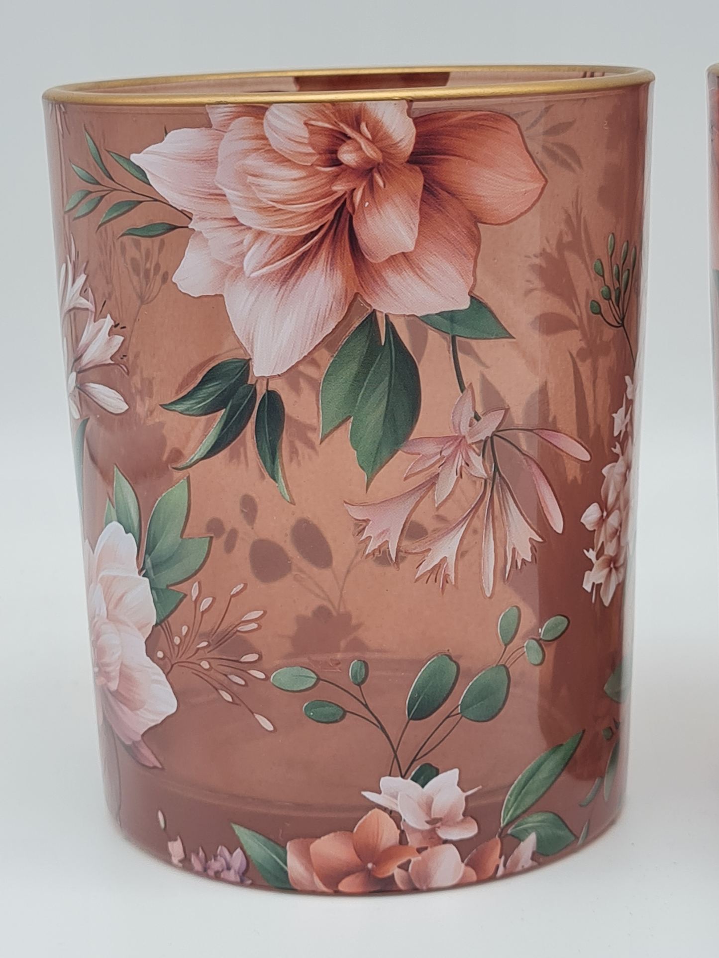 Windlicht Set in Altrosa mit Blumenprint von "Dutch Style"