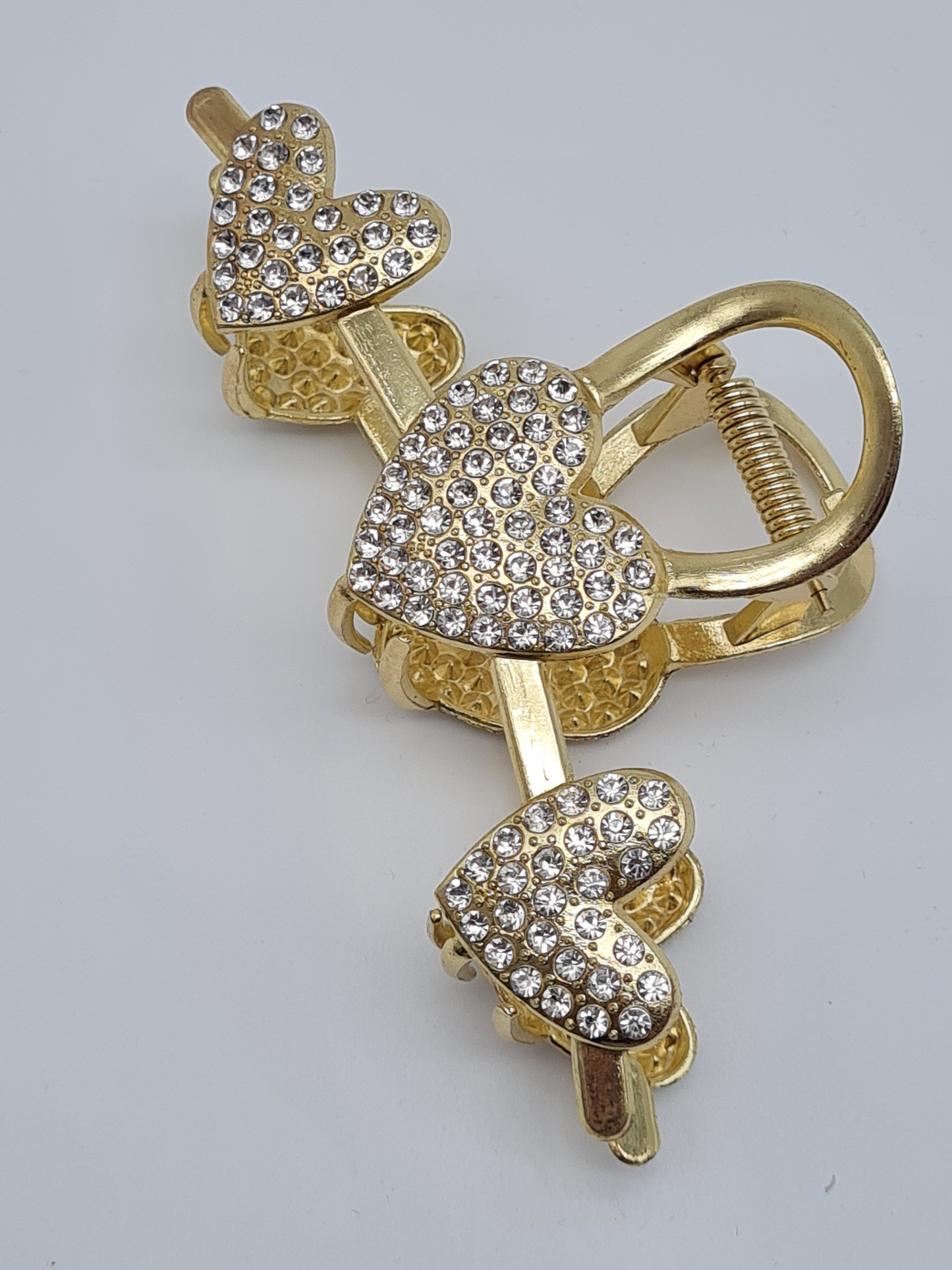 Wauw Haarklammer, Goldfarben mit Strass bestückte Herzen