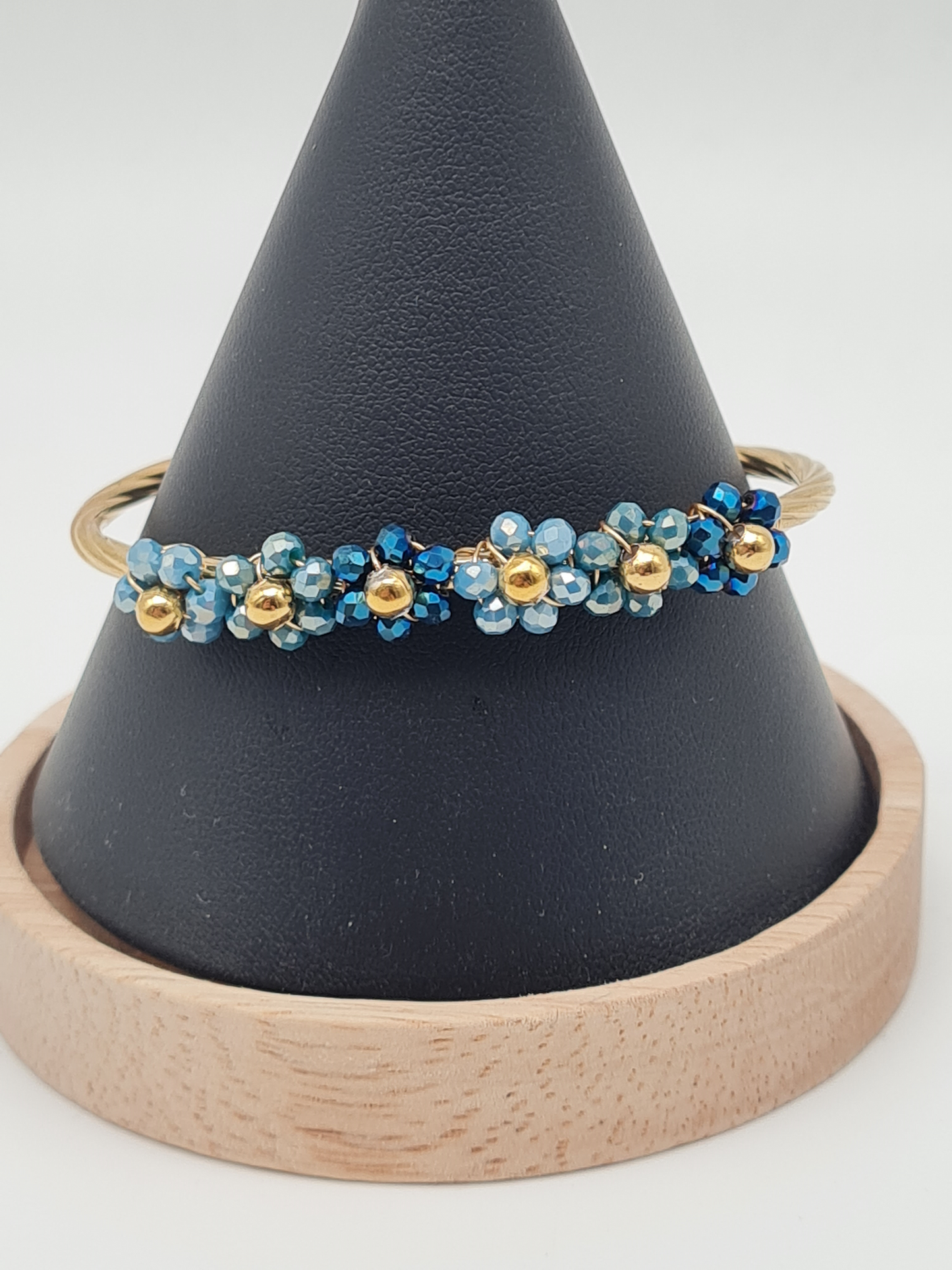 Yehwang Armband, Armreif Bloom mit Blau, Korallenrot oder bunte Blumen