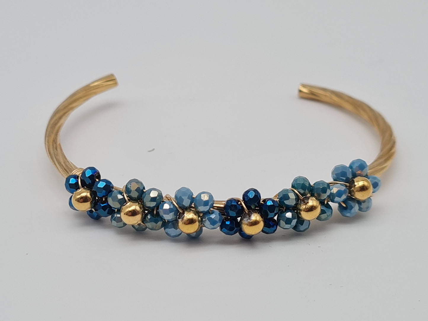Yehwang Armband, Armreif Bloom mit Blau, Korallenrot oder bunte Blumen