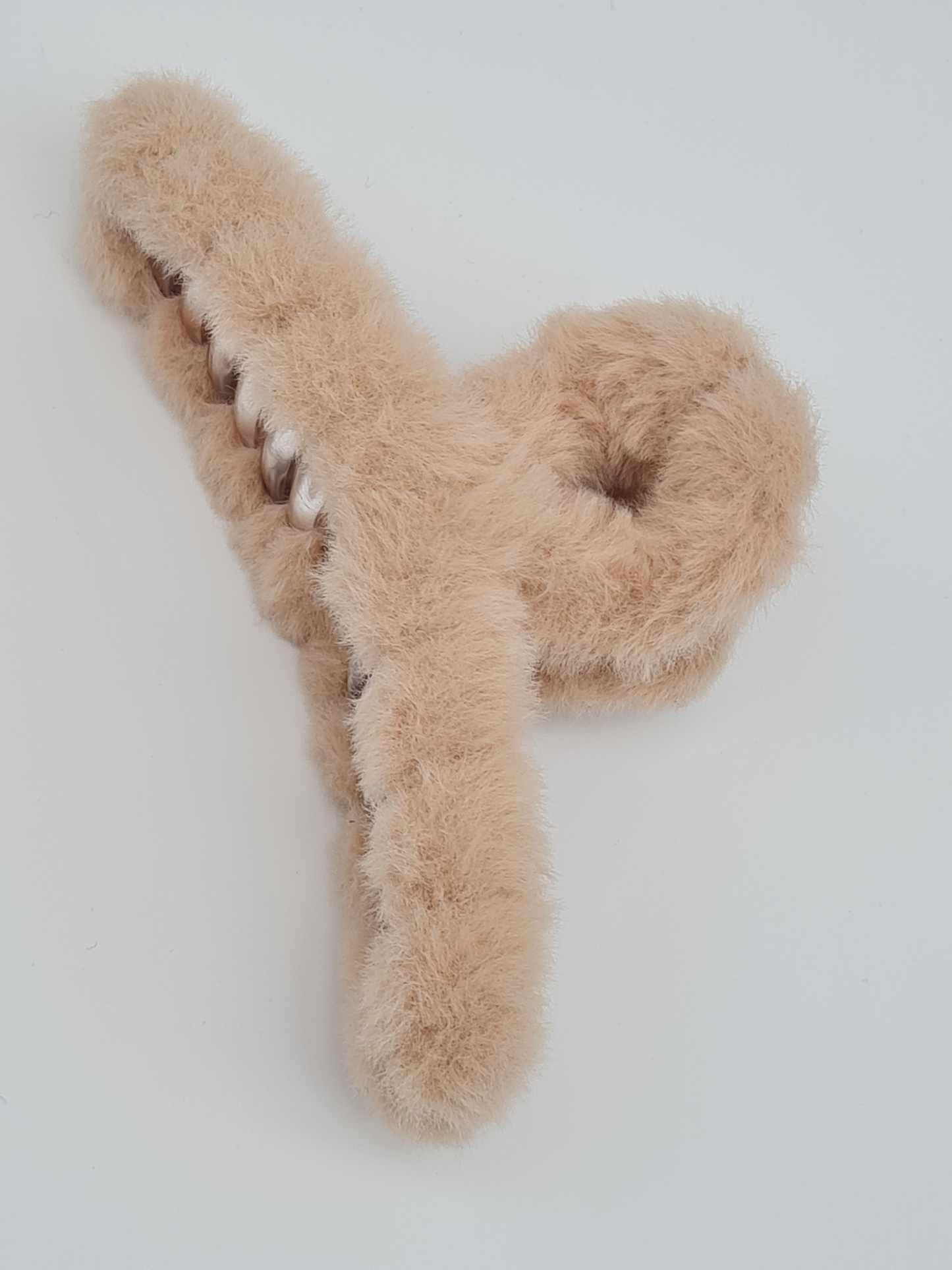 Yehwang Haarklammer Haarschmuck Plüsch Off White beige braun