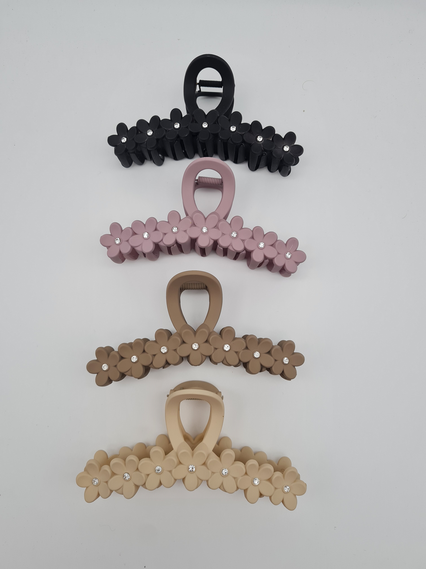Yehwang Haarklammer Haarschmuck 7 Blumen Taupe beige creme schwarz