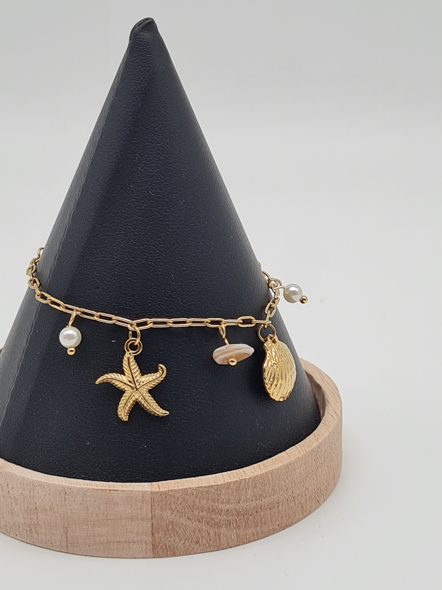 Wauw Bettelarmband Muschel Seestern Süßwasserperle Seepferdchen Nickelfrei