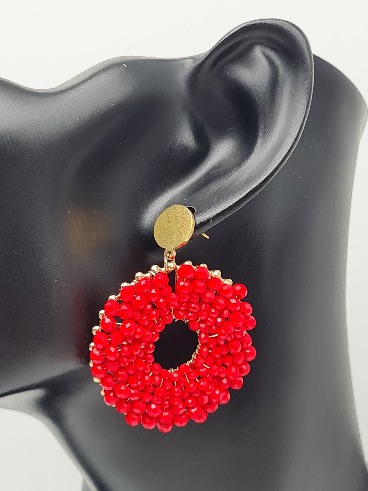 Yehwang Ohrhänger Party Donut Grün Rot Beige Nickelfrei