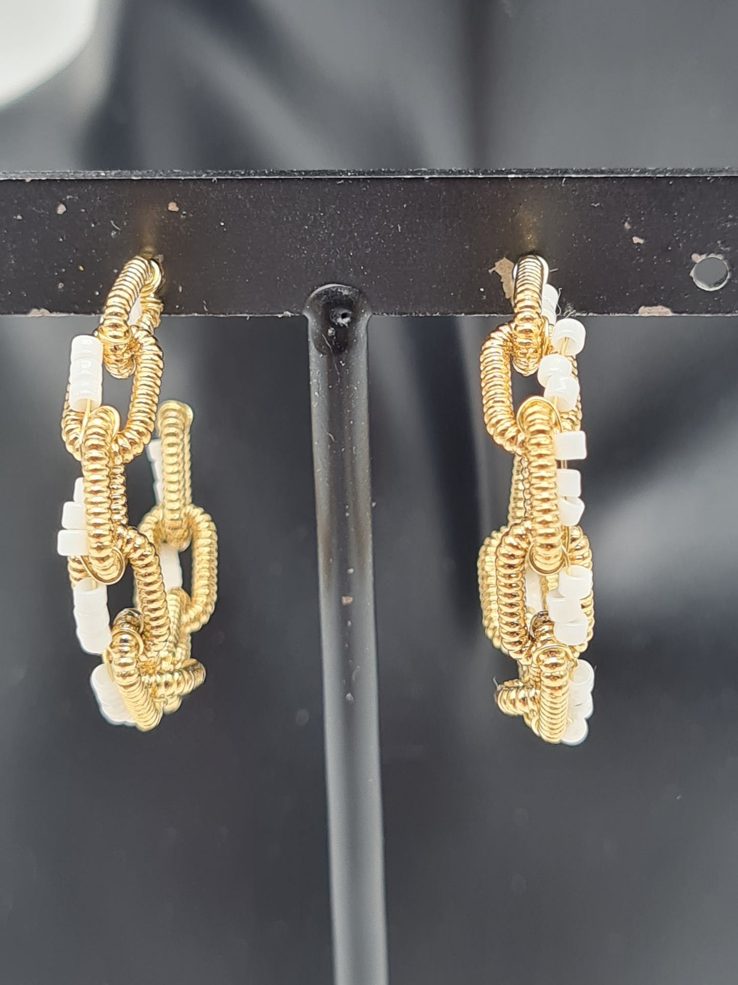 Wauw Ohrhänger Ohrringe Creolen Goldfarben Rund Gold Statement Nickelfrei