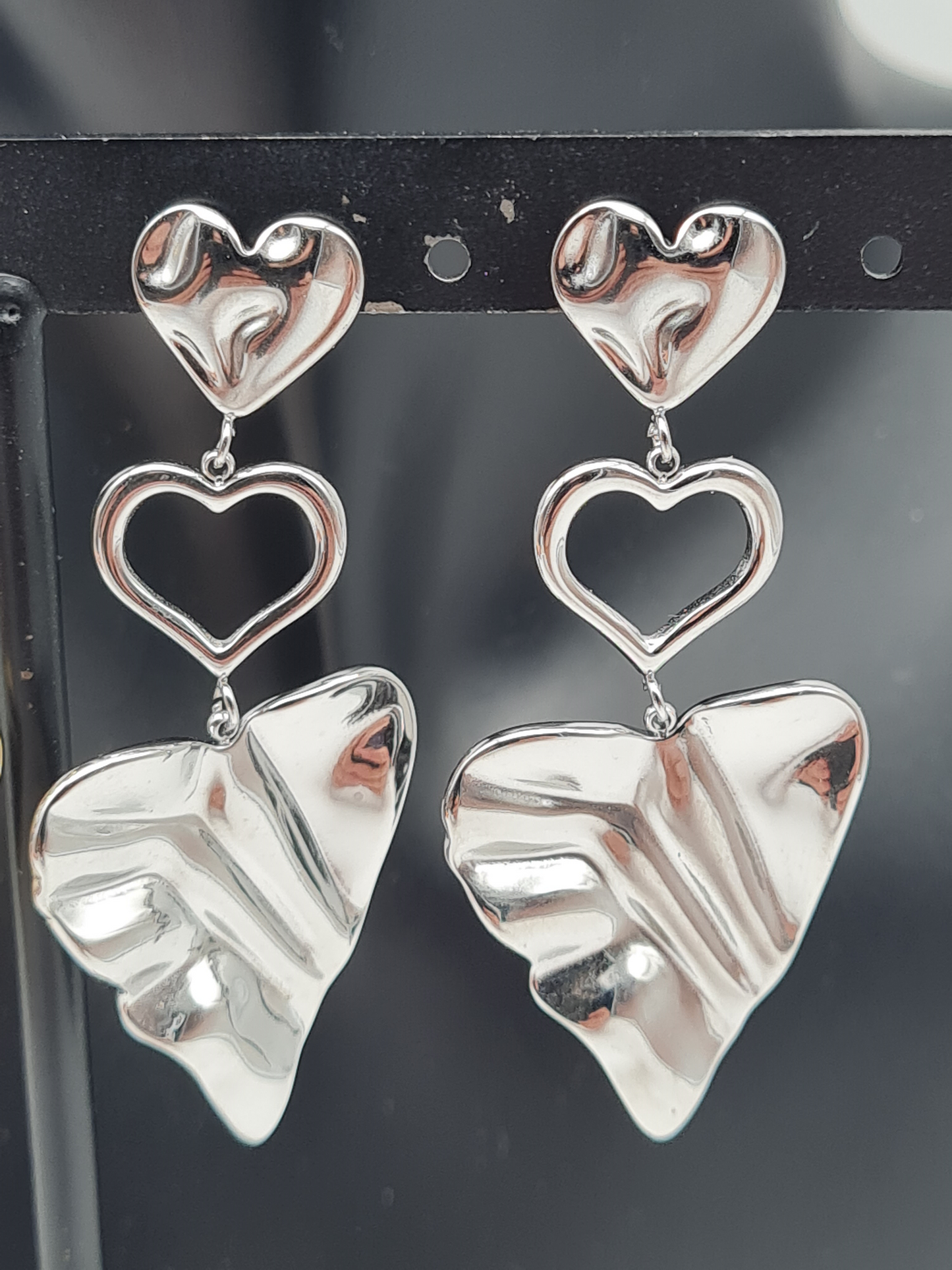 Yehwang Ohrhänger goldfarben silberfarben nickelfrei herz liebe Romantik