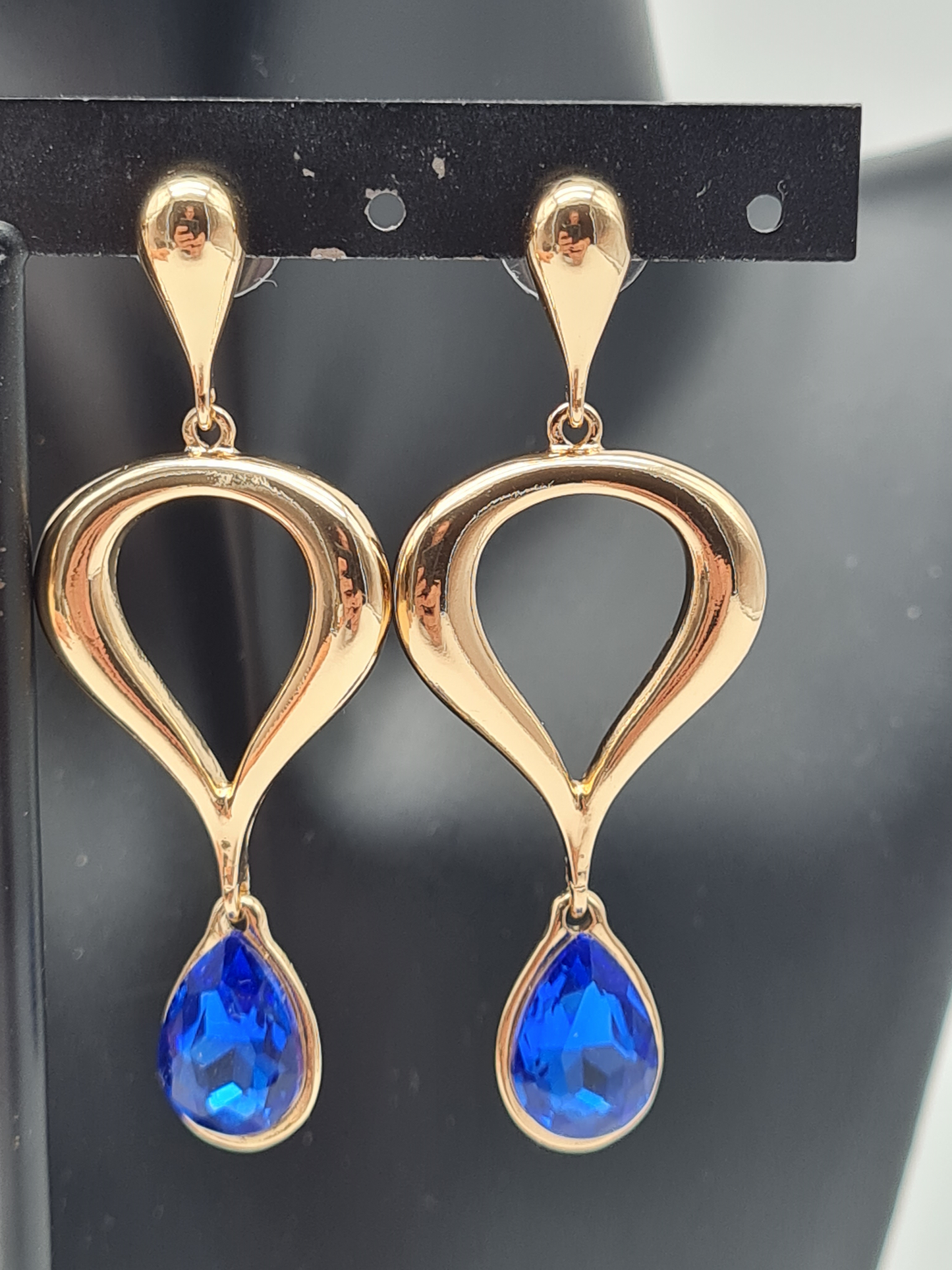Yehwang Ohrstecker Ohrhänger Ohrringe goldfarben Pink Blau goldfarben Nickelfrei