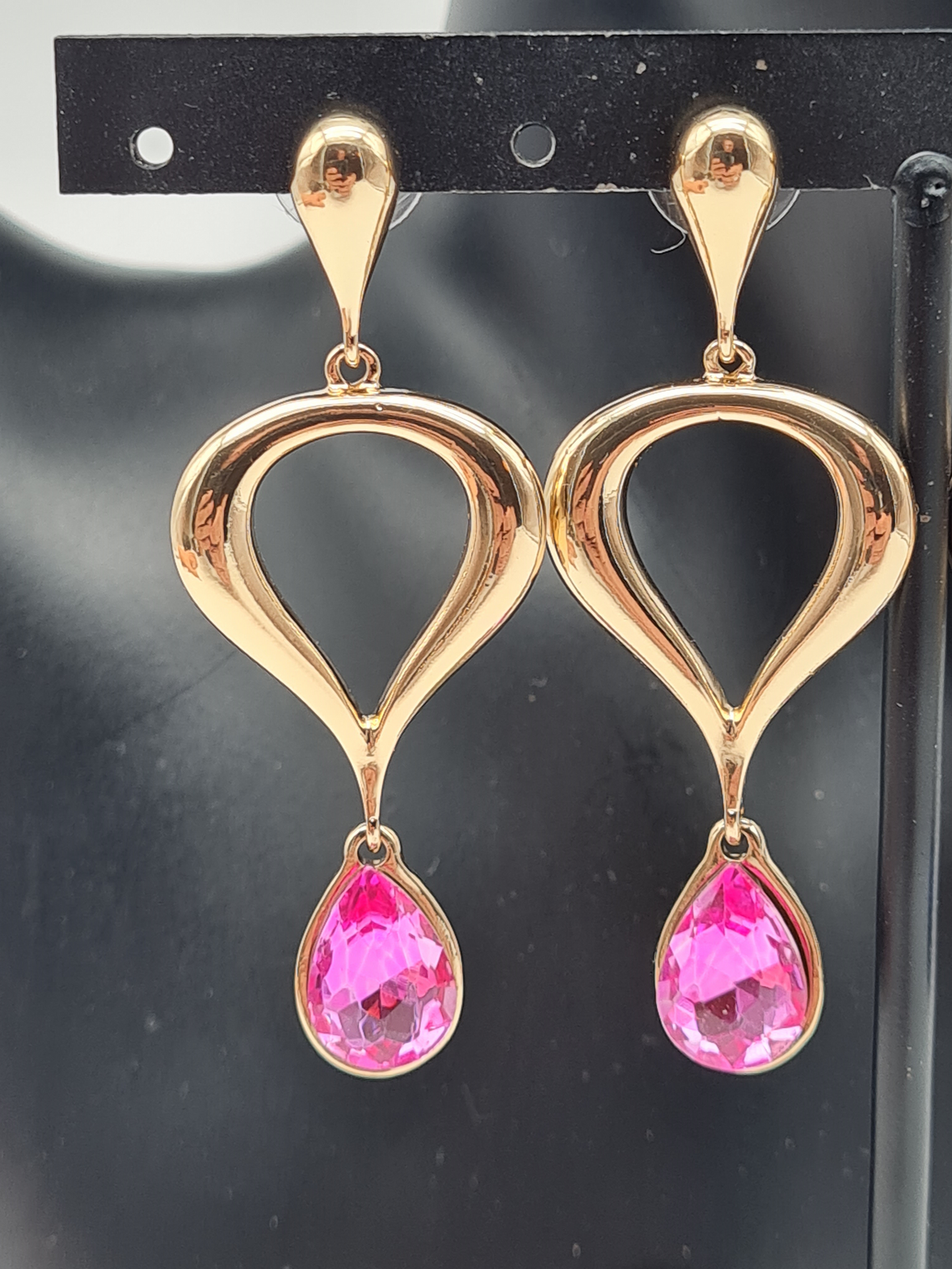 Yehwang Ohrstecker Ohrhänger Ohrringe goldfarben Pink Blau goldfarben Nickelfrei