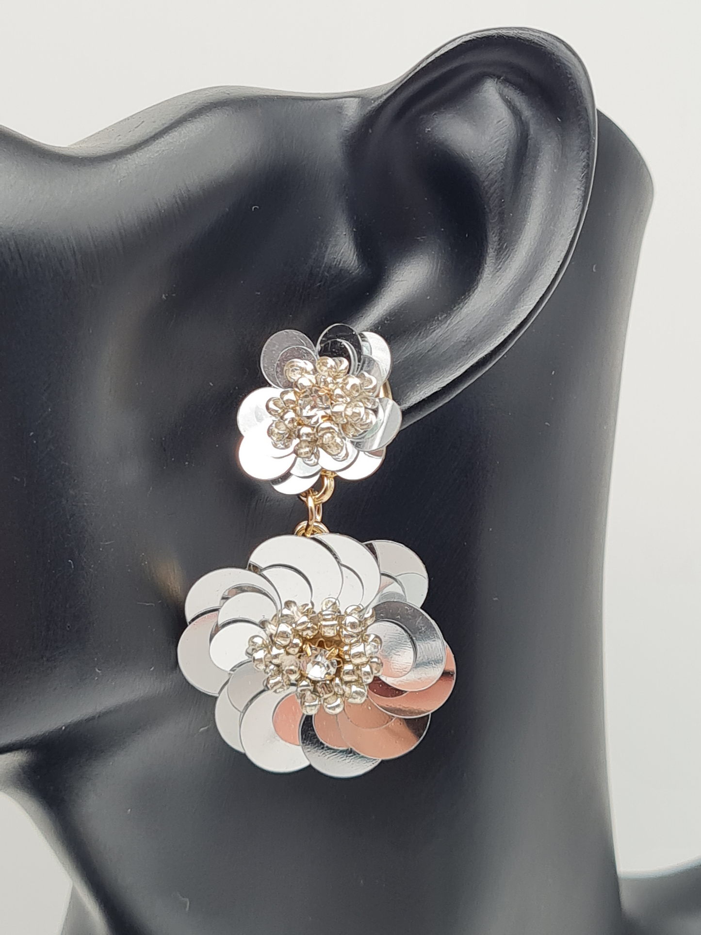 Yehwang Ohrhänger Ohrringe Party Nickelfrei mintgrün silberfarben Schwarz Weiß rosa Blumen