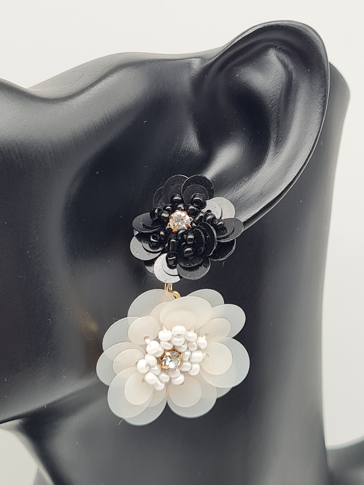 Yehwang Ohrhänger Ohrringe Party Nickelfrei mintgrün silberfarben Schwarz Weiß rosa Blumen
