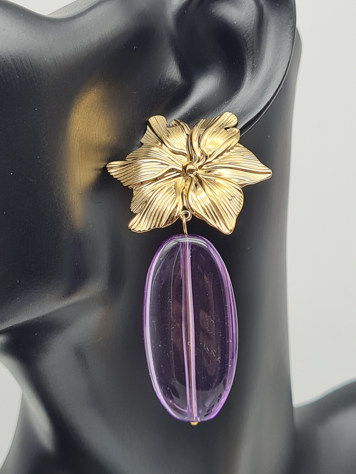 Yehwang OhrhÀnger Tropen Blume Goldfarben Acryl verschiedene Farben nickelfrei