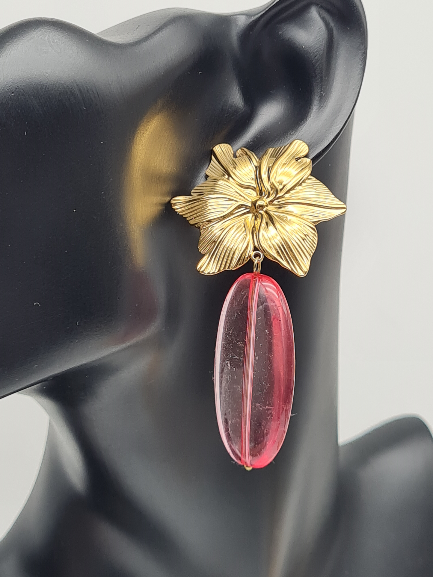 Yehwang OhrhÀnger Tropen Blume Goldfarben Acryl verschiedene Farben nickelfrei