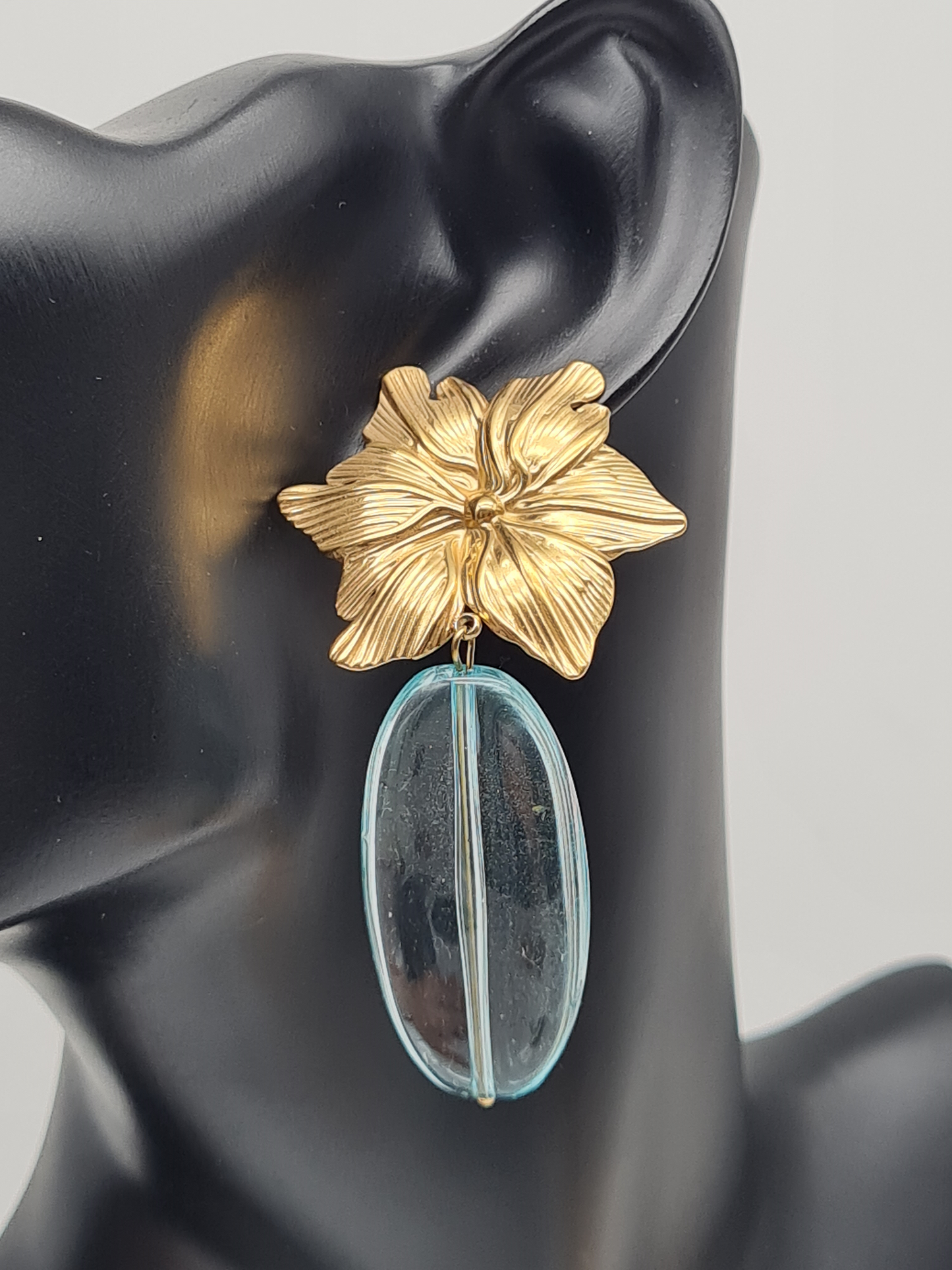 Yehwang OhrhÀnger Tropen Blume Goldfarben Acryl verschiedene Farben nickelfrei
