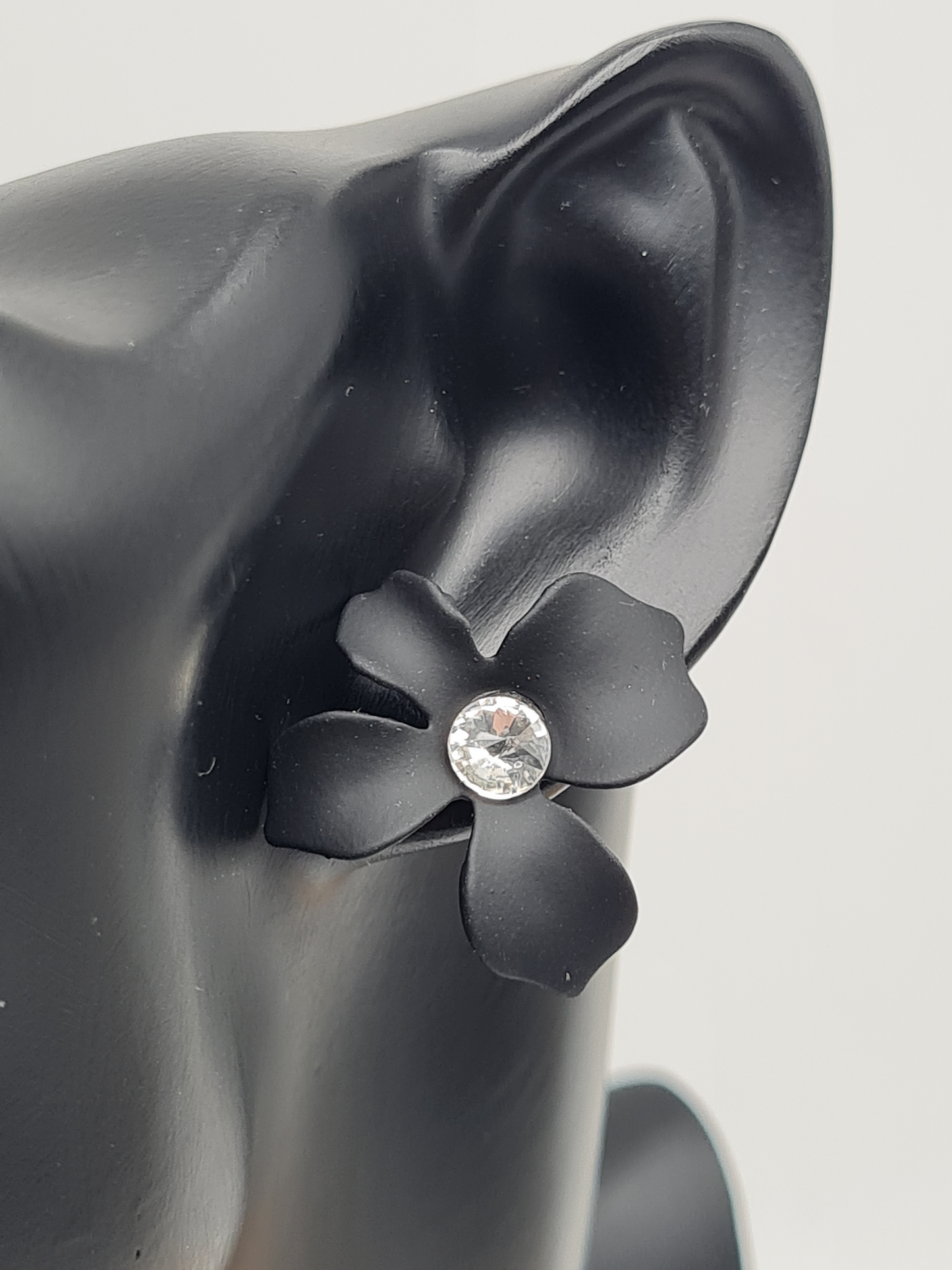 Yehwang Ohrstecker Ohrringe nickelfrei Schwarz Türkis Strass