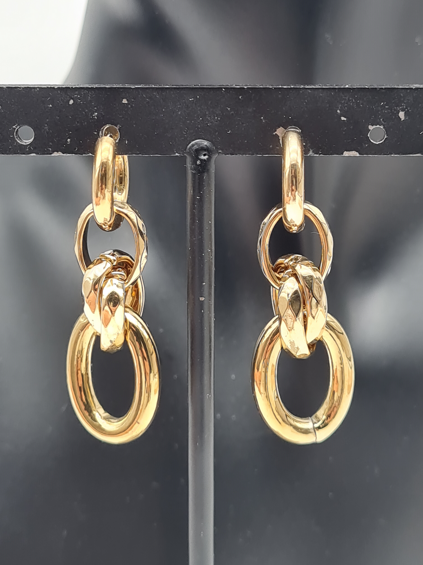 Yehwang Ohrstecker 4 Glieder Ohrhänger Goldfarben nickelfrei