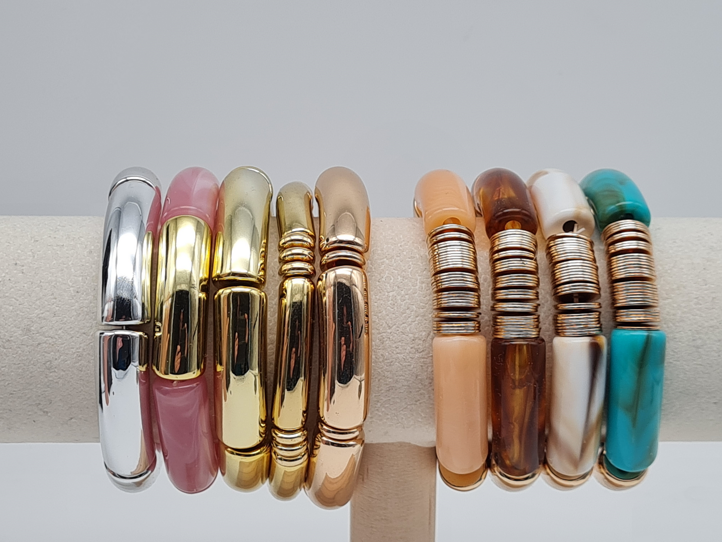 Yehwang Armband elastisch Retro nickelfrei Acryl verschiedene Farben