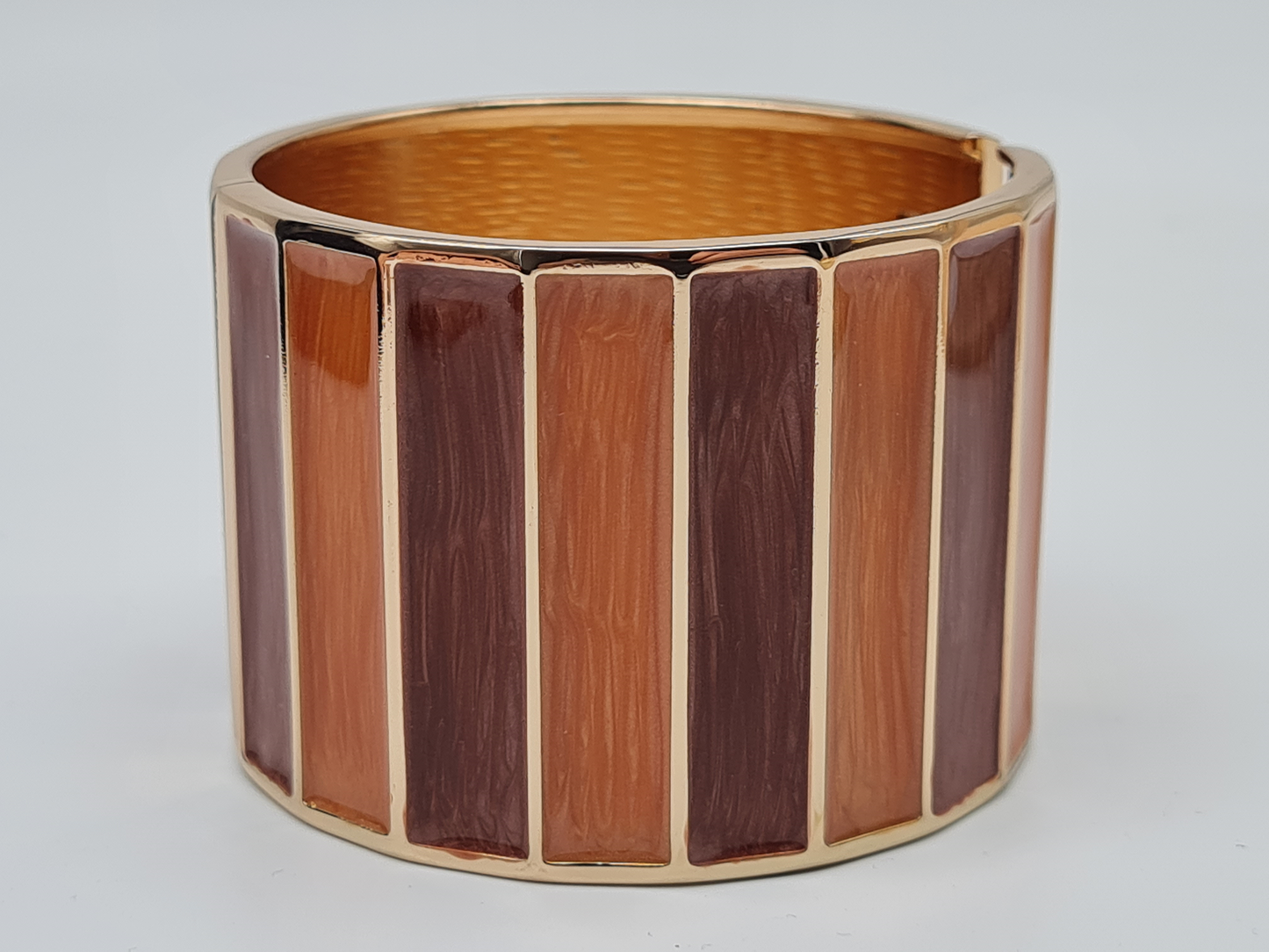 Yehwang Klapp-Armband Braun Orange Emaille Nickelfrei Naturtöne Herbst