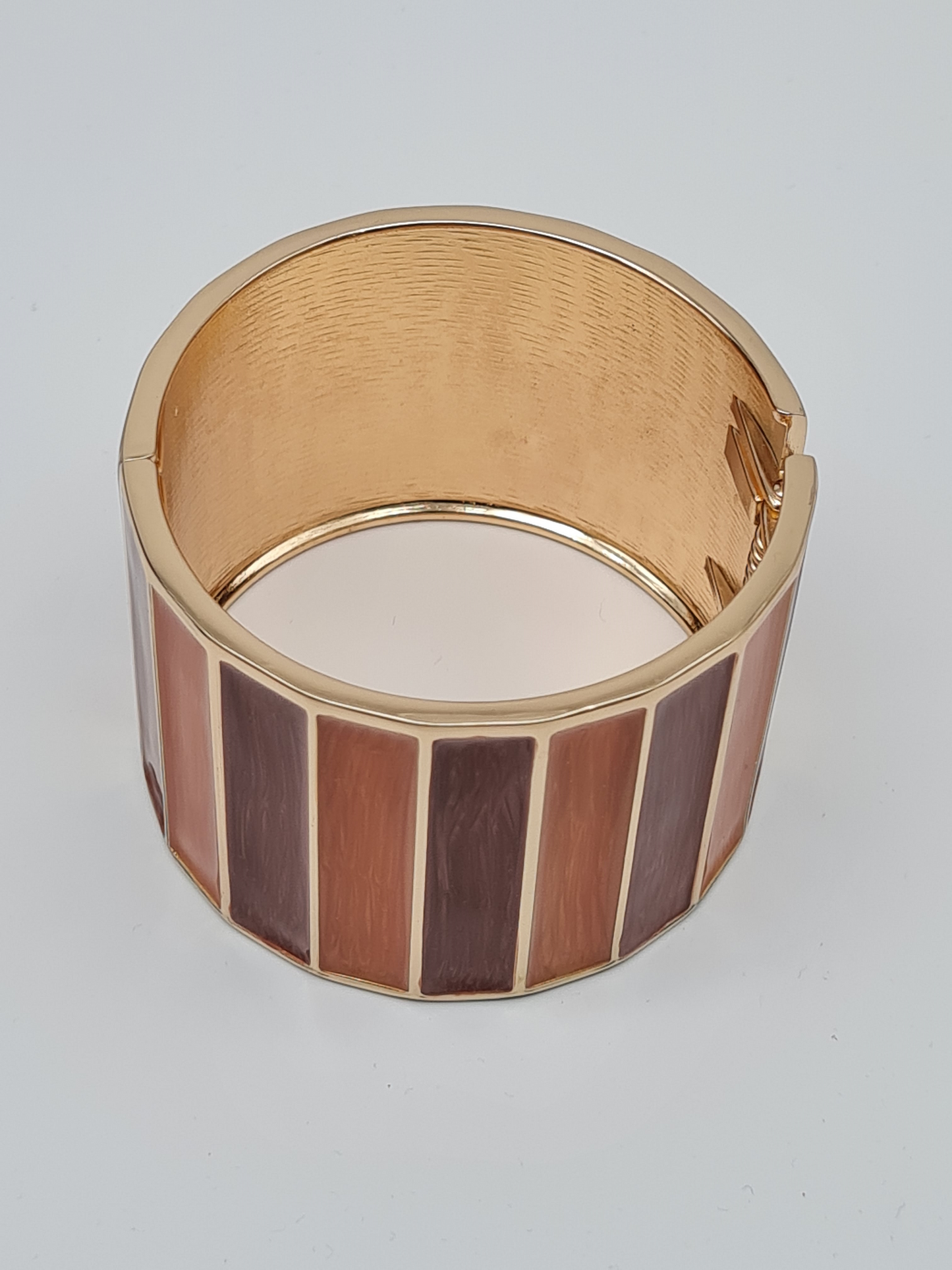 Yehwang Klapp-Armband Braun Orange Emaille Nickelfrei Naturtöne Herbst