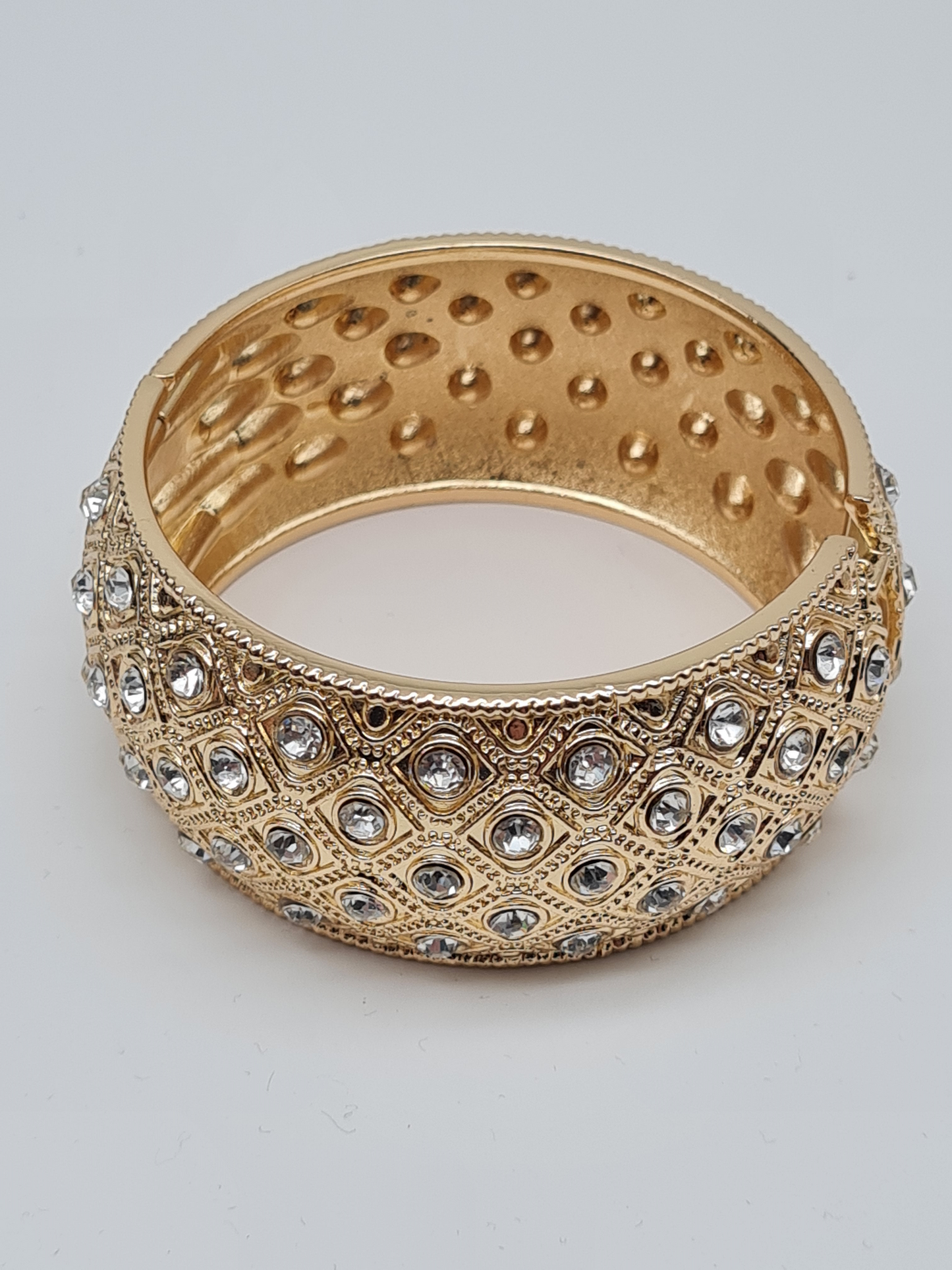 Yehwang Klapp-Armband Goldfarben mit Straß Orientalisch Nickelfrei