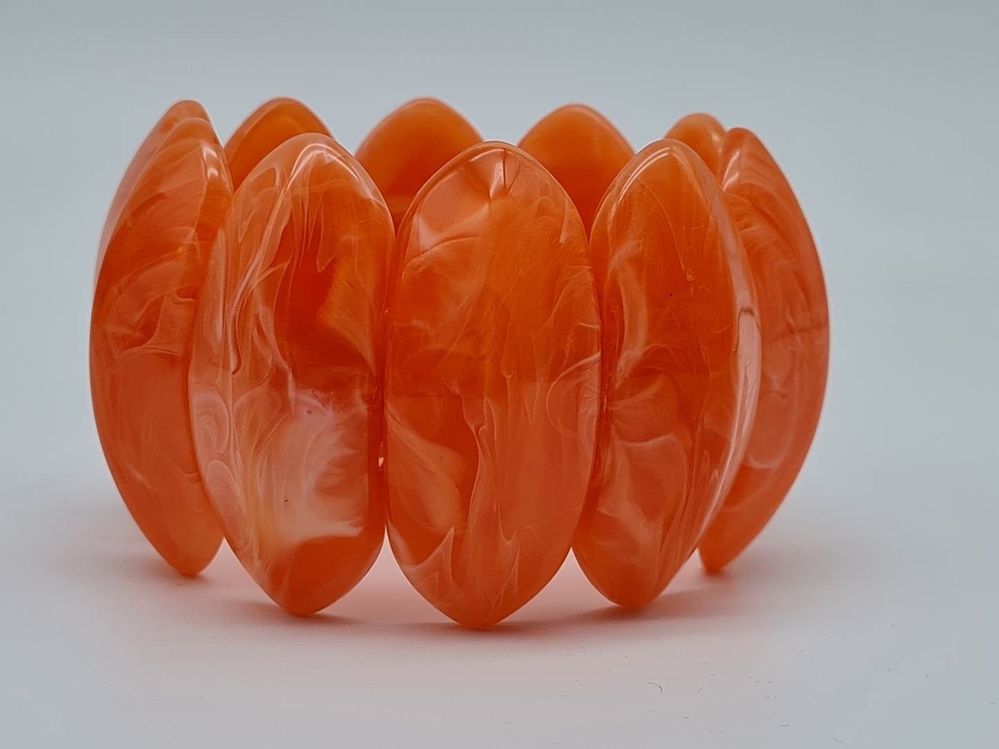 Yehwang Stretch Armband grün Marmor Orange nickelfrei Acryl