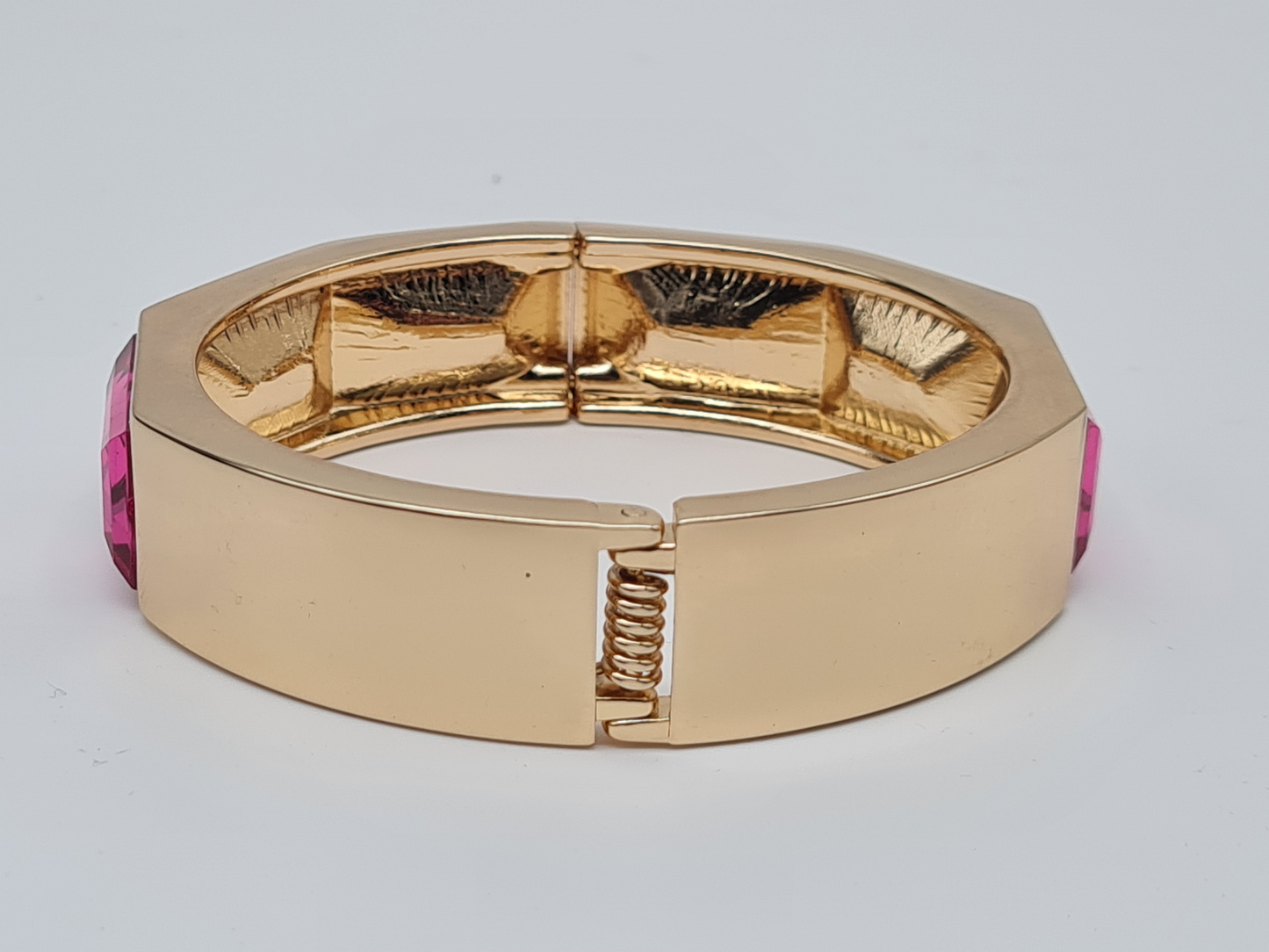 Dipped Shop Armbänd Goldfarben Pinker Straß Steinen Nickelfrei Statement