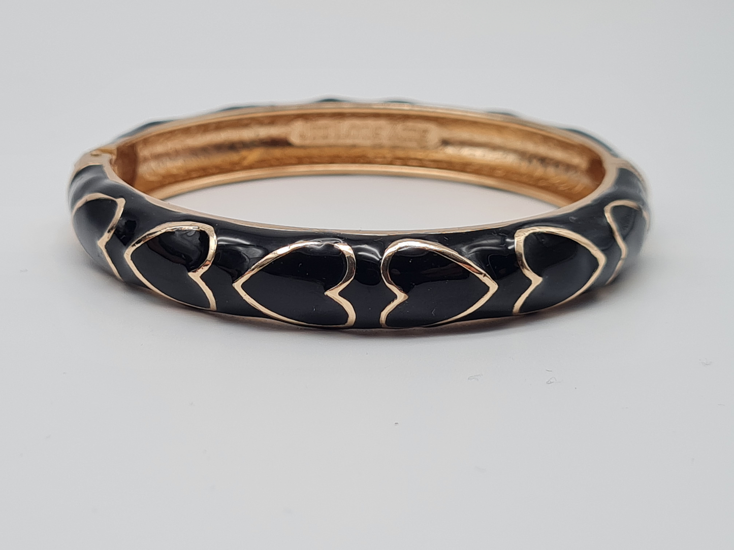 Cosmos Klapp-Armband Schwarz Goldfarben Lila herz Zebra Nickelfrei