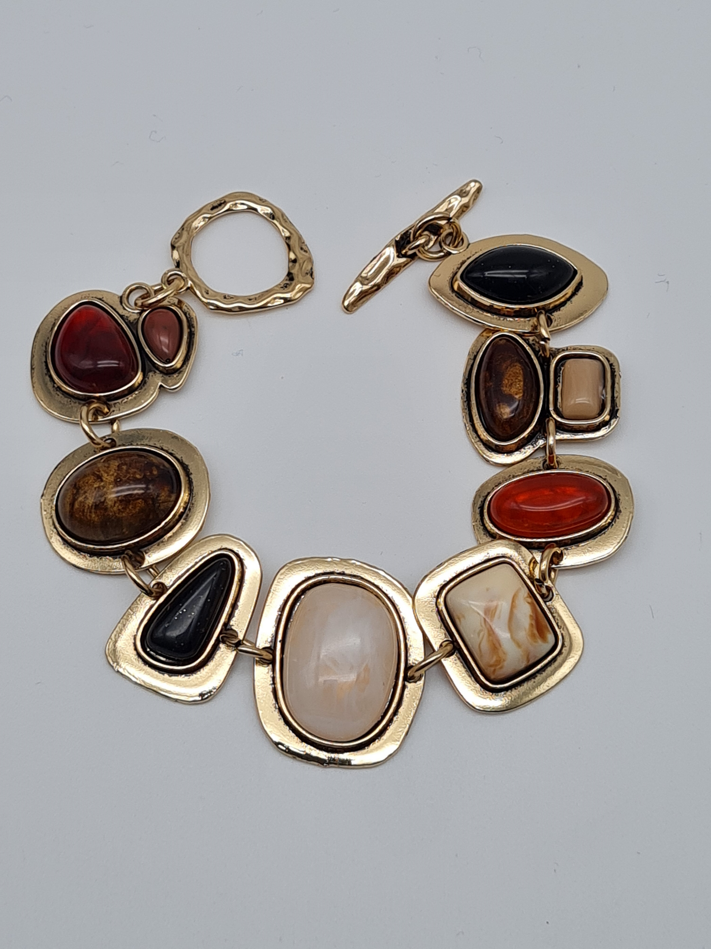 Cosmos Armband mit Herzsteinen Bunt Vintage Kombinierbar Nickelfrei