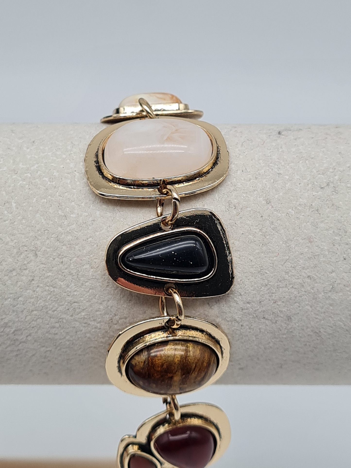 Cosmos Armband mit Herzsteinen Bunt Vintage Kombinierbar Nickelfrei