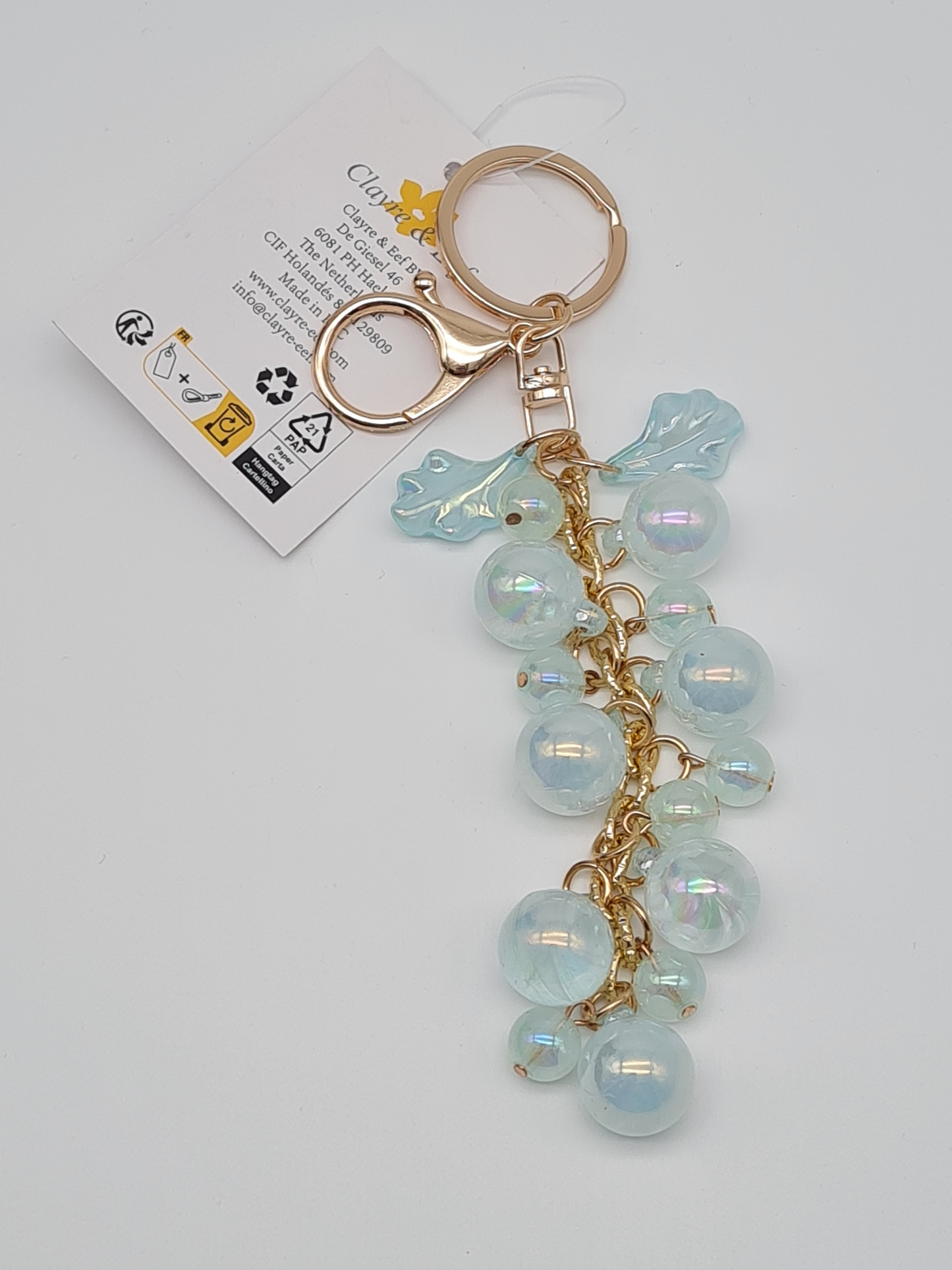 Clayre & Eef Schlüsselanhänger Hellblau Taschenanhänger Taschenschmuck Taschenaccessoires