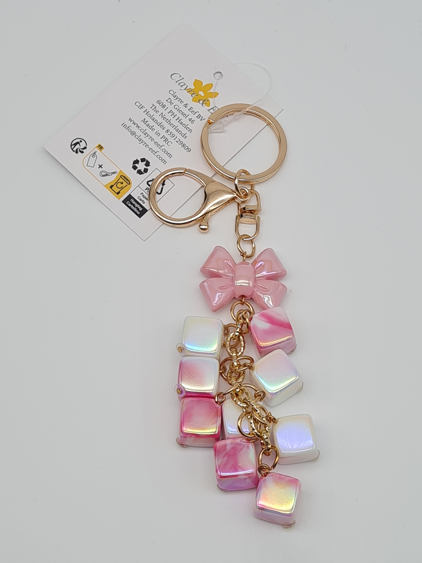 Clayre & Eef Schlüsselanhänger Hellblau Taschenanhänger Taschenschmuck Taschenaccessoires