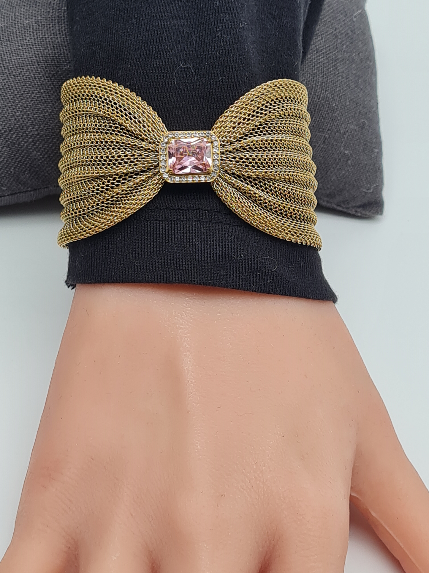 Cosmos Armreif Goldfarben Modern Trend Kombinierbar Nickelfrei Schwarz Transparent Rosa