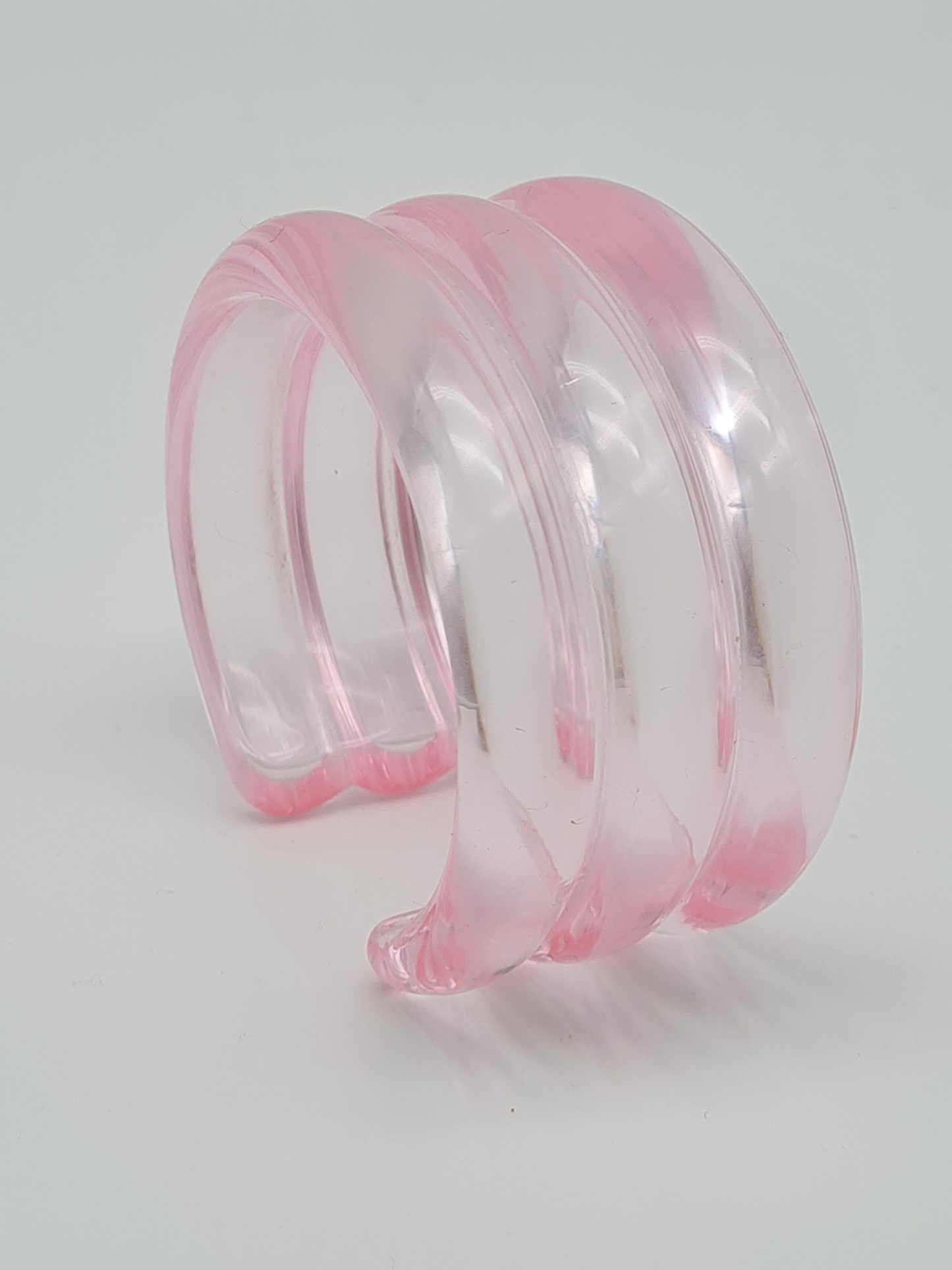 Cosmos Armband Acryl Rosa Marmor-Look Transparent Trend Blassrosa