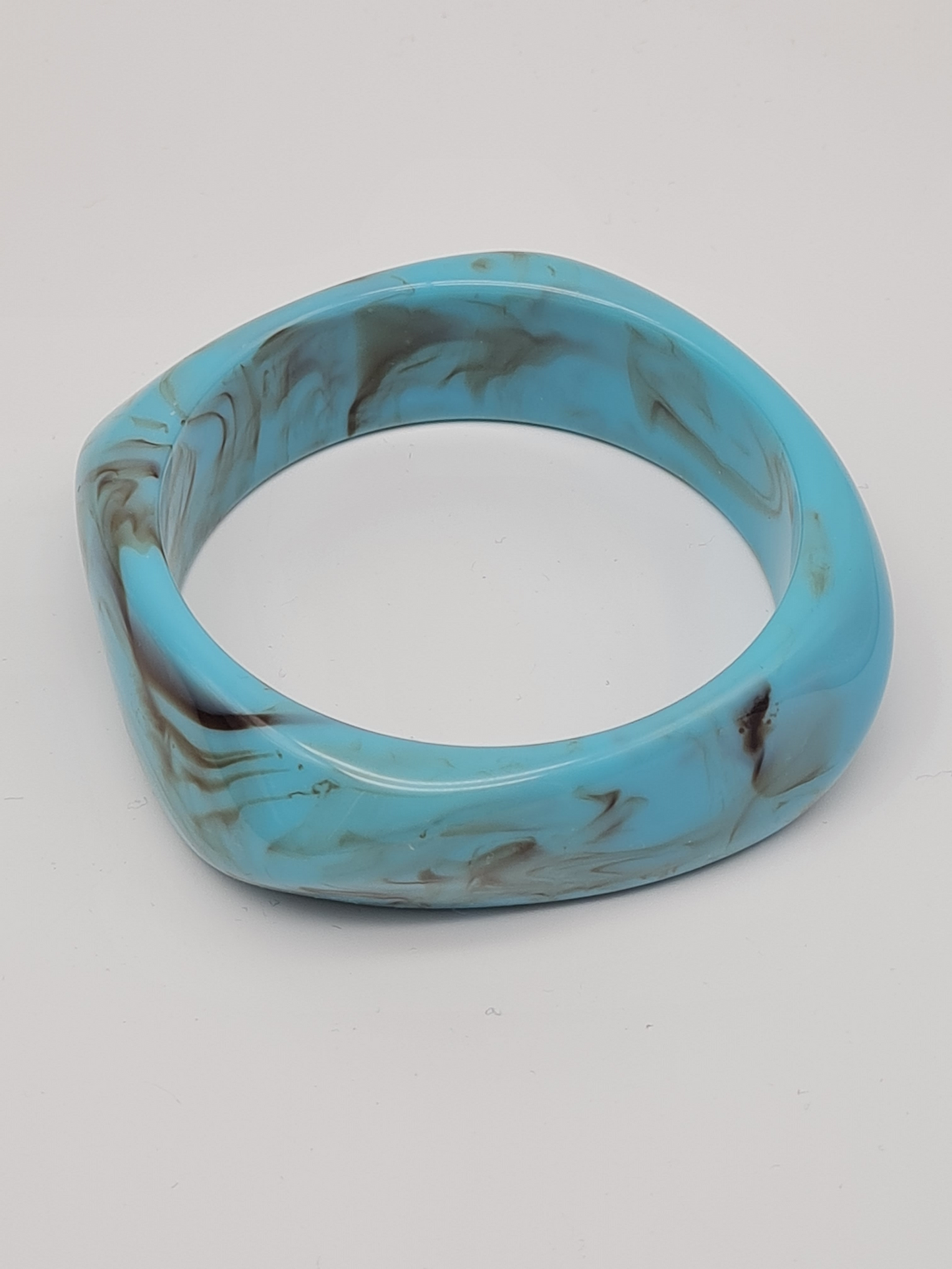 Cosmos Armband Acryl Türkis marmor-look schmal breite Trend kombinierbar