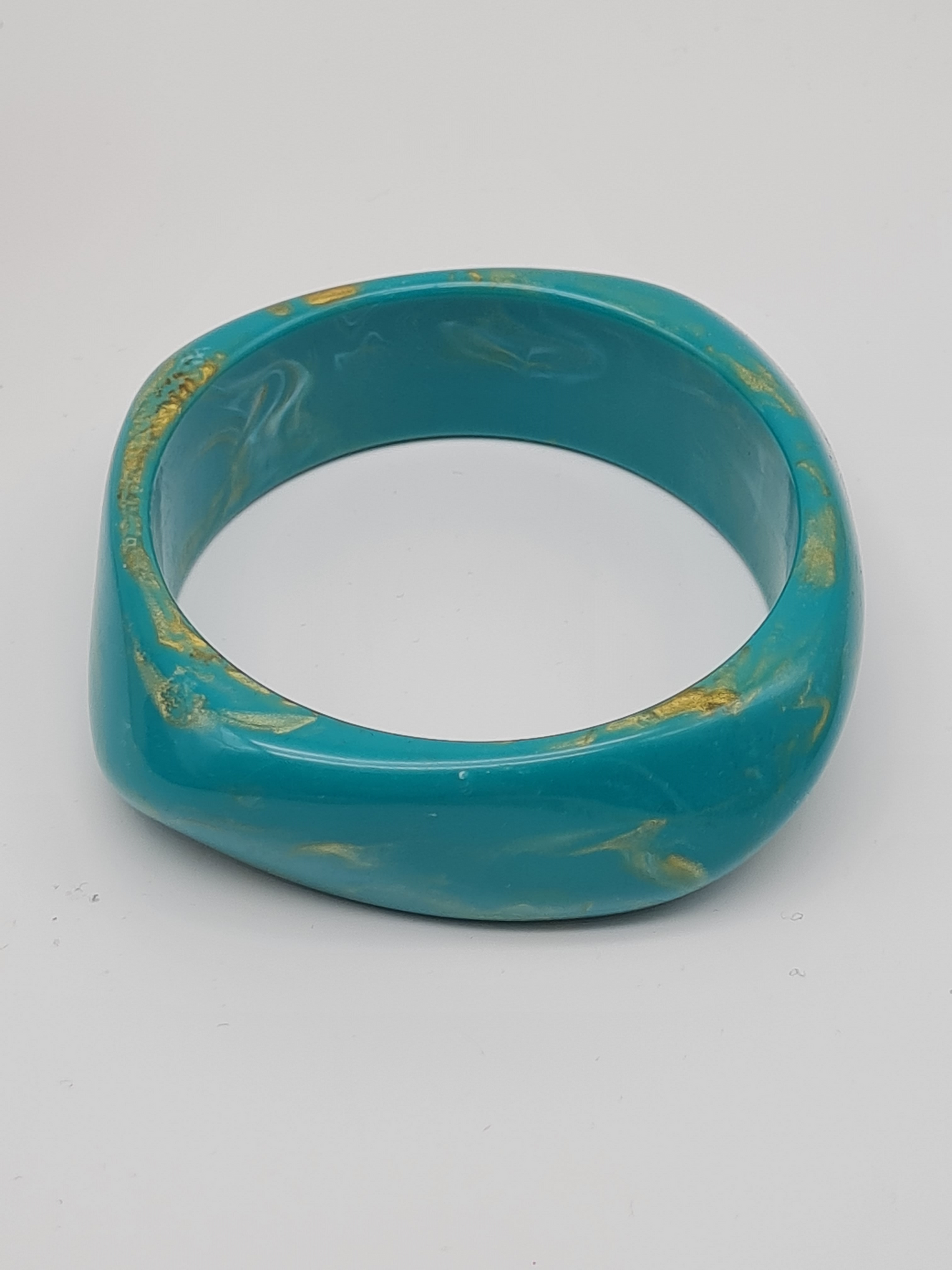 Cosmos Armband Acryl Türkis marmor-look schmal breite Trend kombinierbar