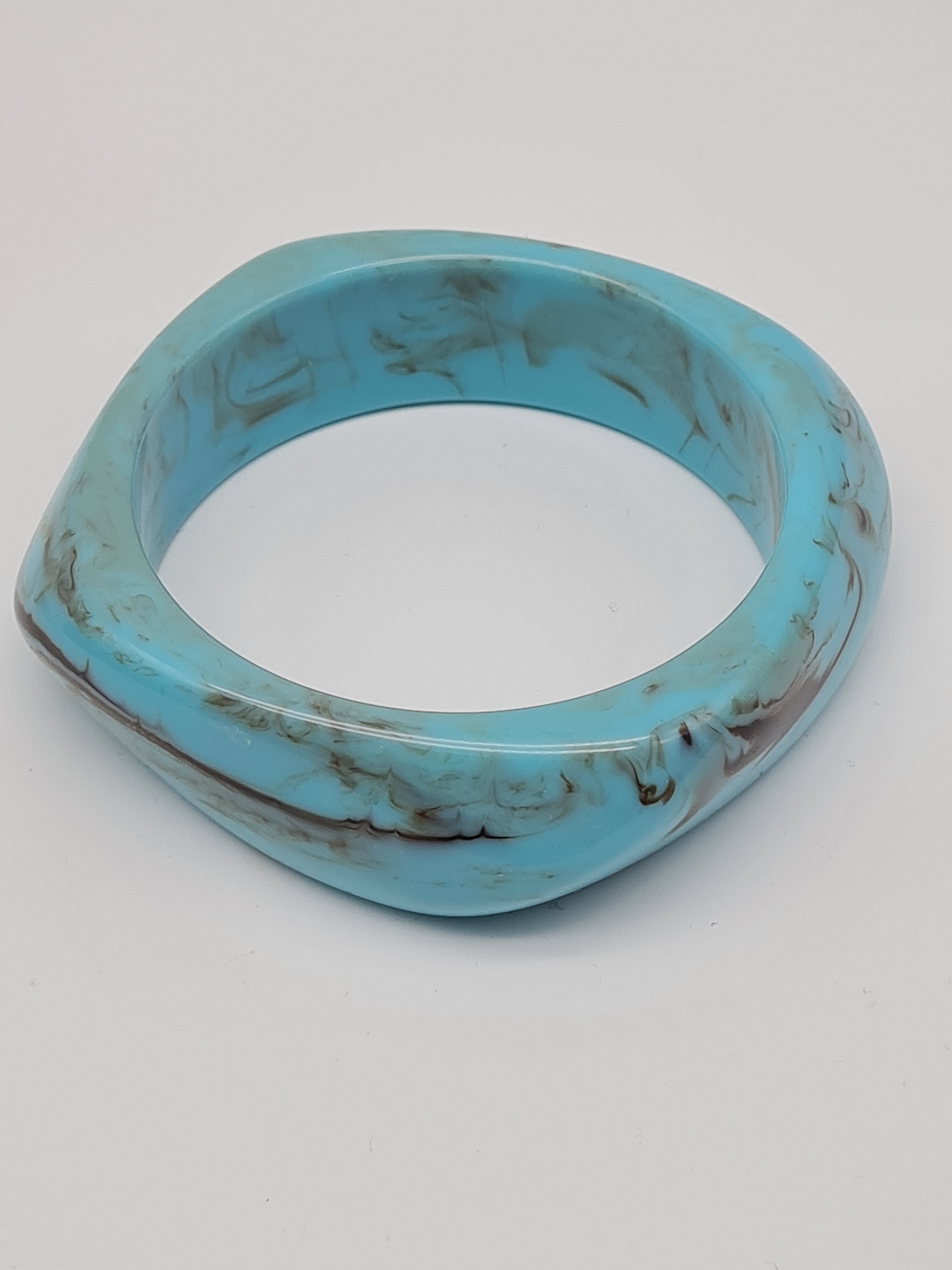 Cosmos Armband Acryl Türkis marmor-look schmal breite Trend kombinierbar