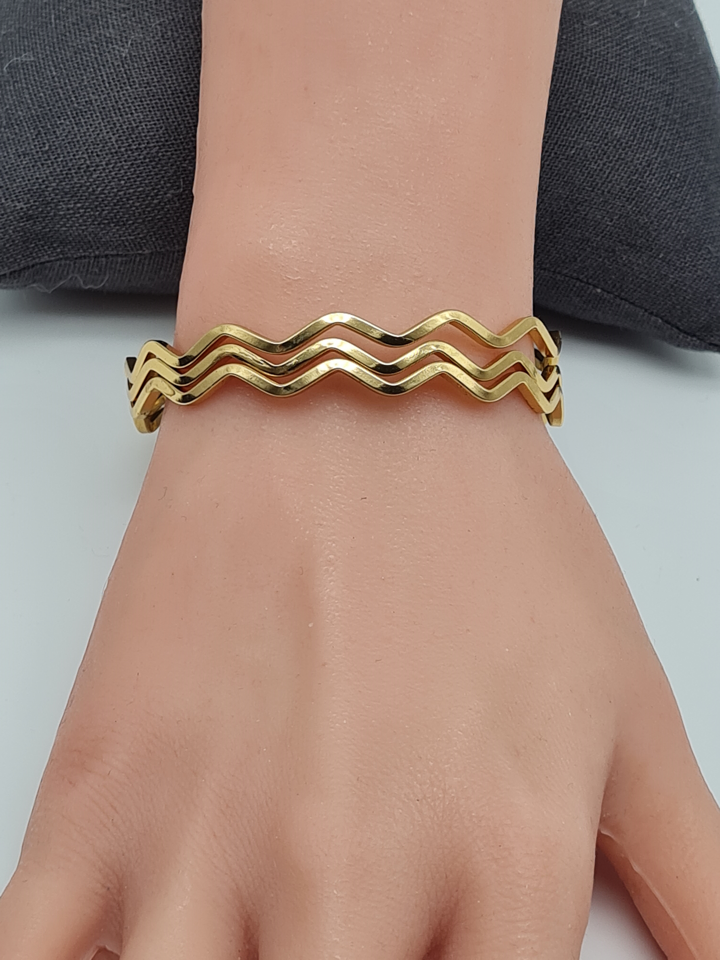 Cosmos Armband Metall Goldfarben Set 3 zigzag Kombinierbar