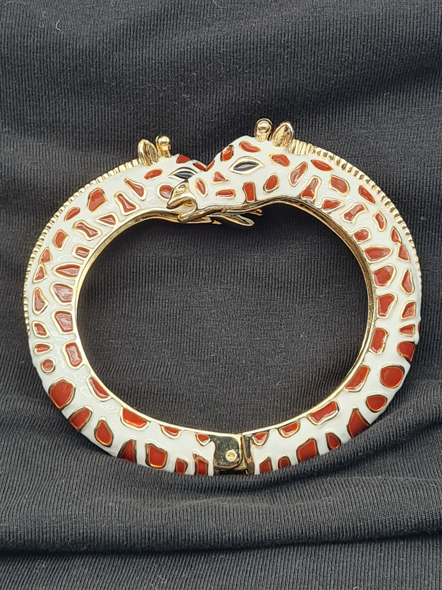 Ardoné Armreif Klapp-Armband Giraffe Tiermuster Tier Jungle Urwald Nickelfrei