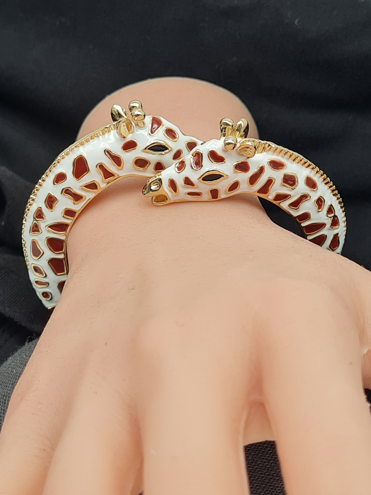 Ardoné Armreif Klapp-Armband Giraffe Tiermuster Tier Jungle Urwald Nickelfrei