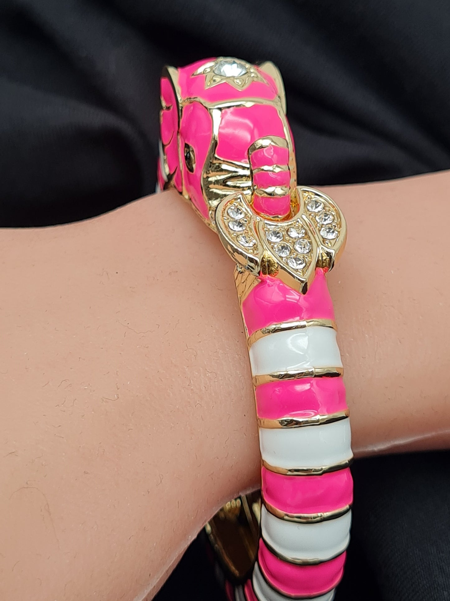 Ardoné Armreif Klapp-Armband Elefant Tiermuster Tier Jungle Urwald Nickelfrei