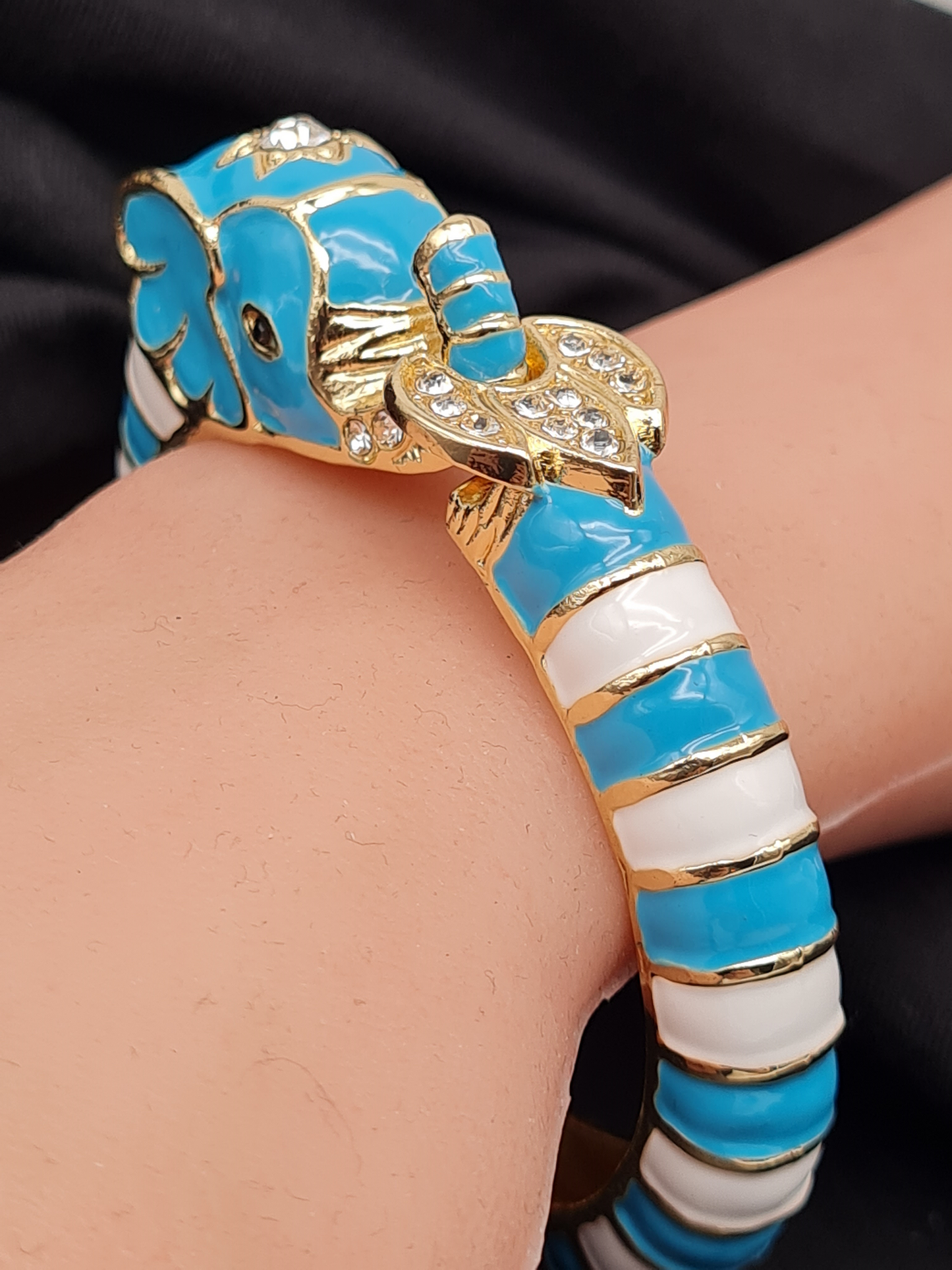 Ardoné Armreif Klapp-Armband Elefant Tiermuster Tier Jungle Urwald Nickelfrei