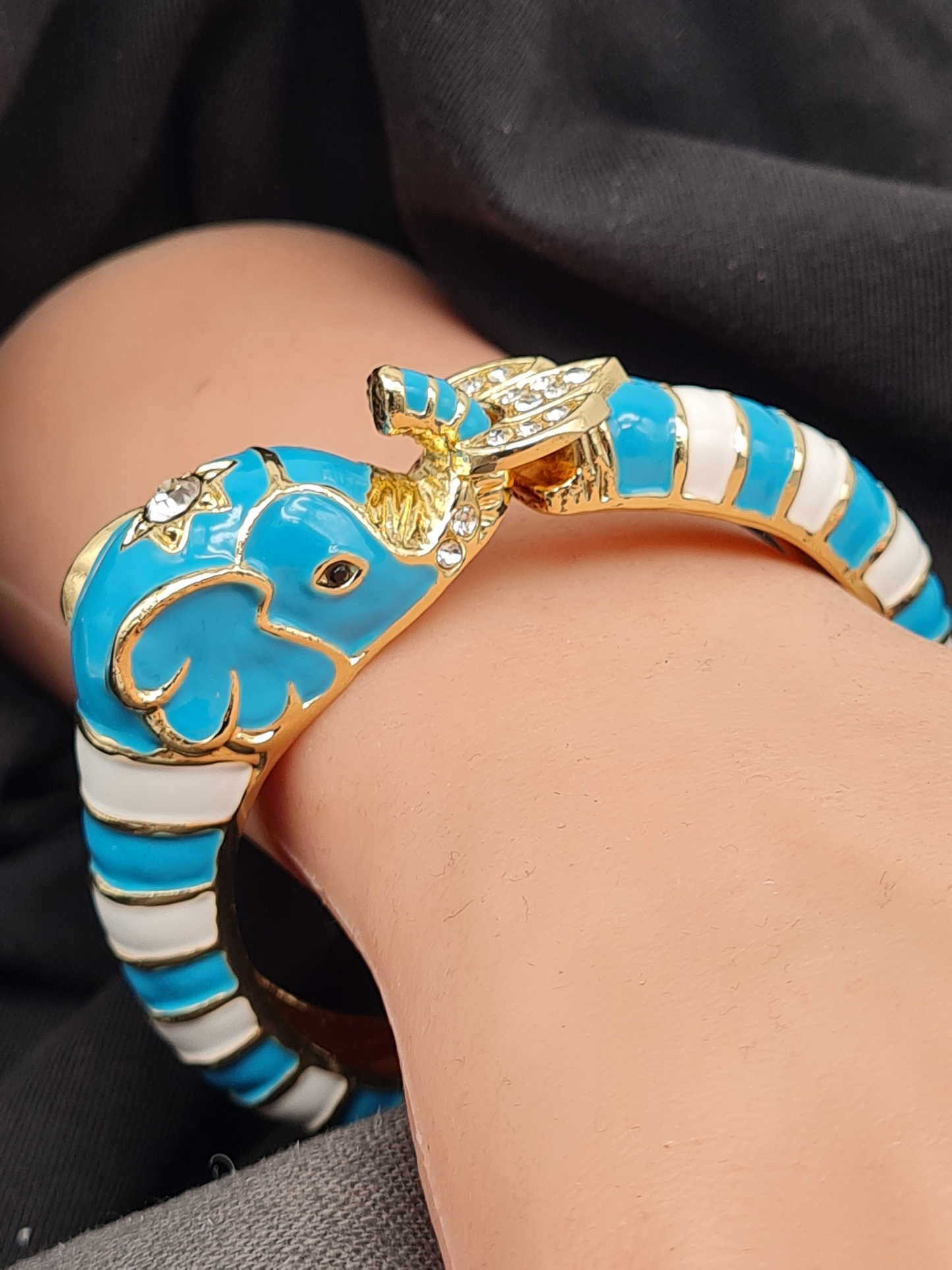 Ardoné Armreif Klapp-Armband Elefant Tiermuster Tier Jungle Urwald Nickelfrei